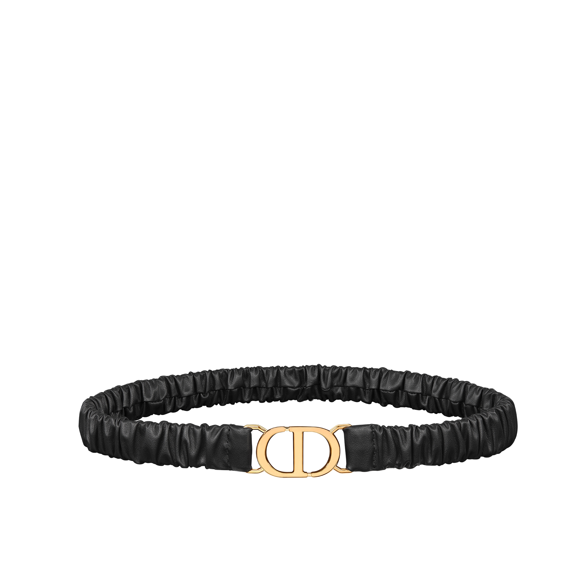 30 Montaigne Belt Black Gathered Calfskin, 20 MM | DIOR