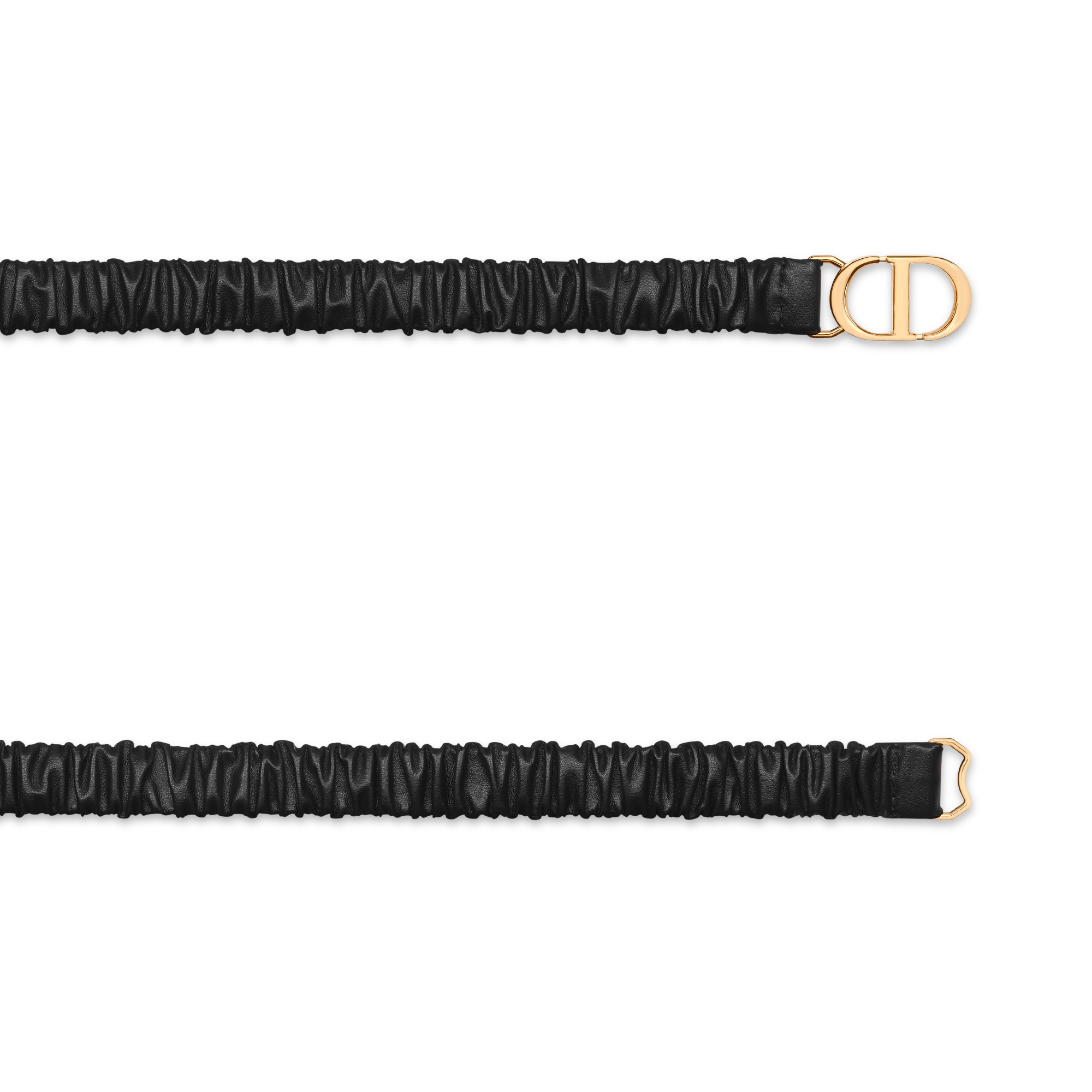 30 Montaigne Belt Black Gathered Calfskin, 20 MM E06