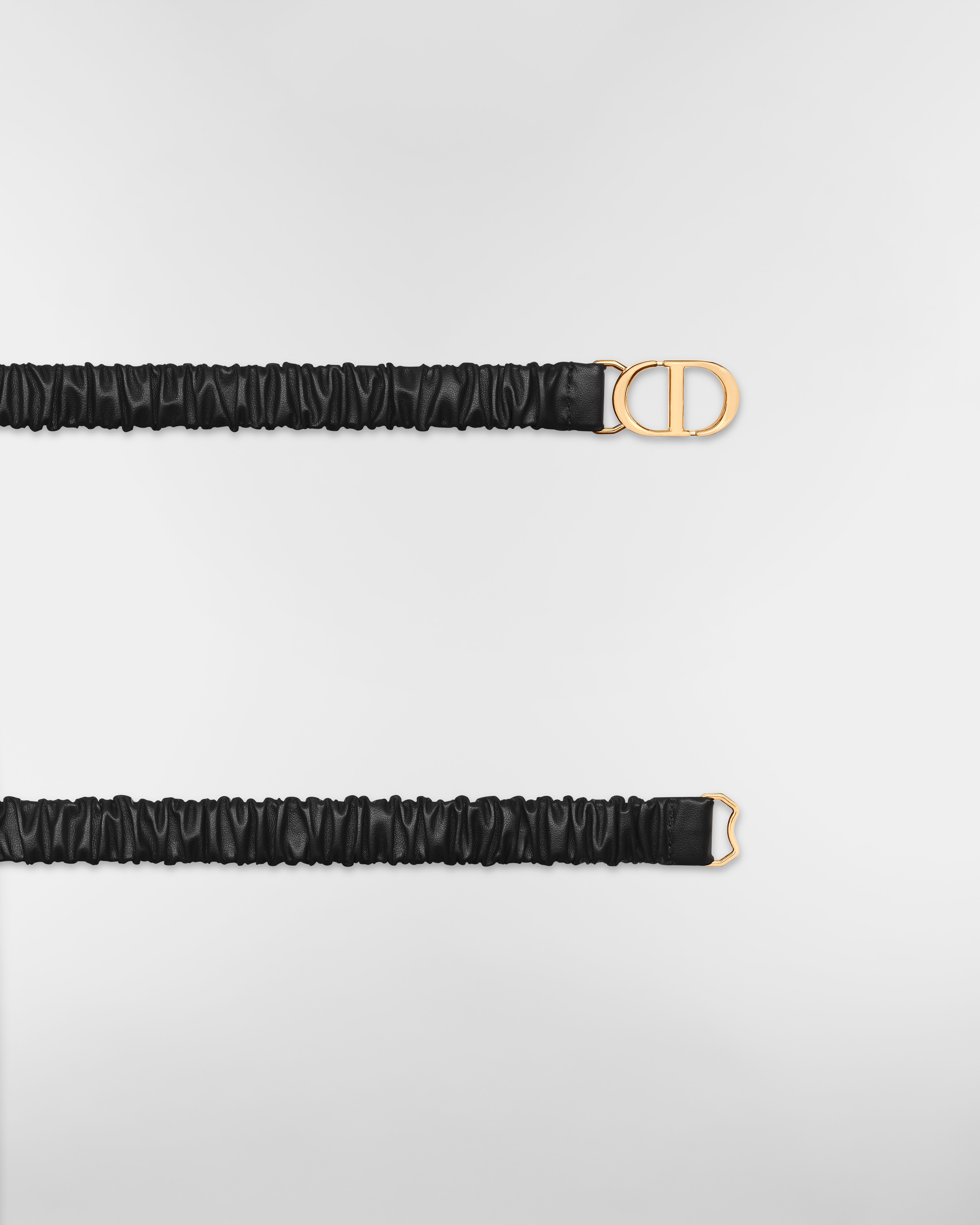 30 Montaigne Belt Black Gathered Calfskin, 20 MM E06