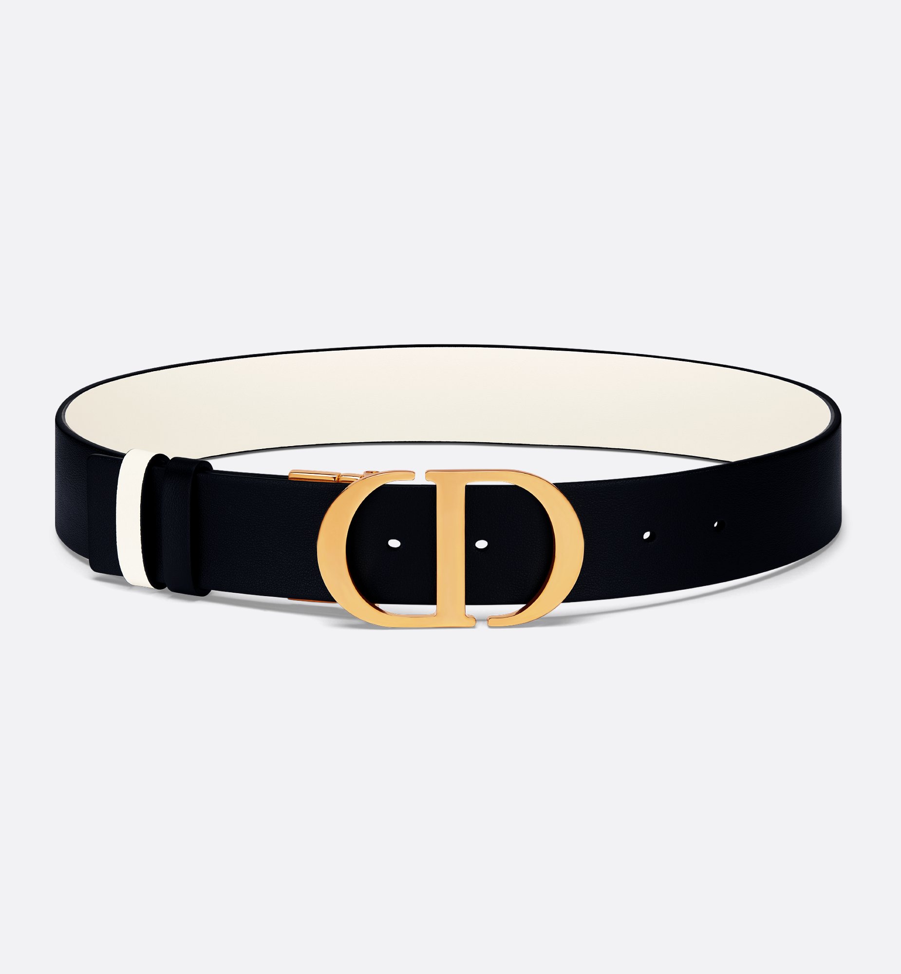 30 Montaigne Reversible Belt Black and Latte Smooth Calfskin 30 Montaigne Reversible Belt Black and Latte Smooth Calfskin