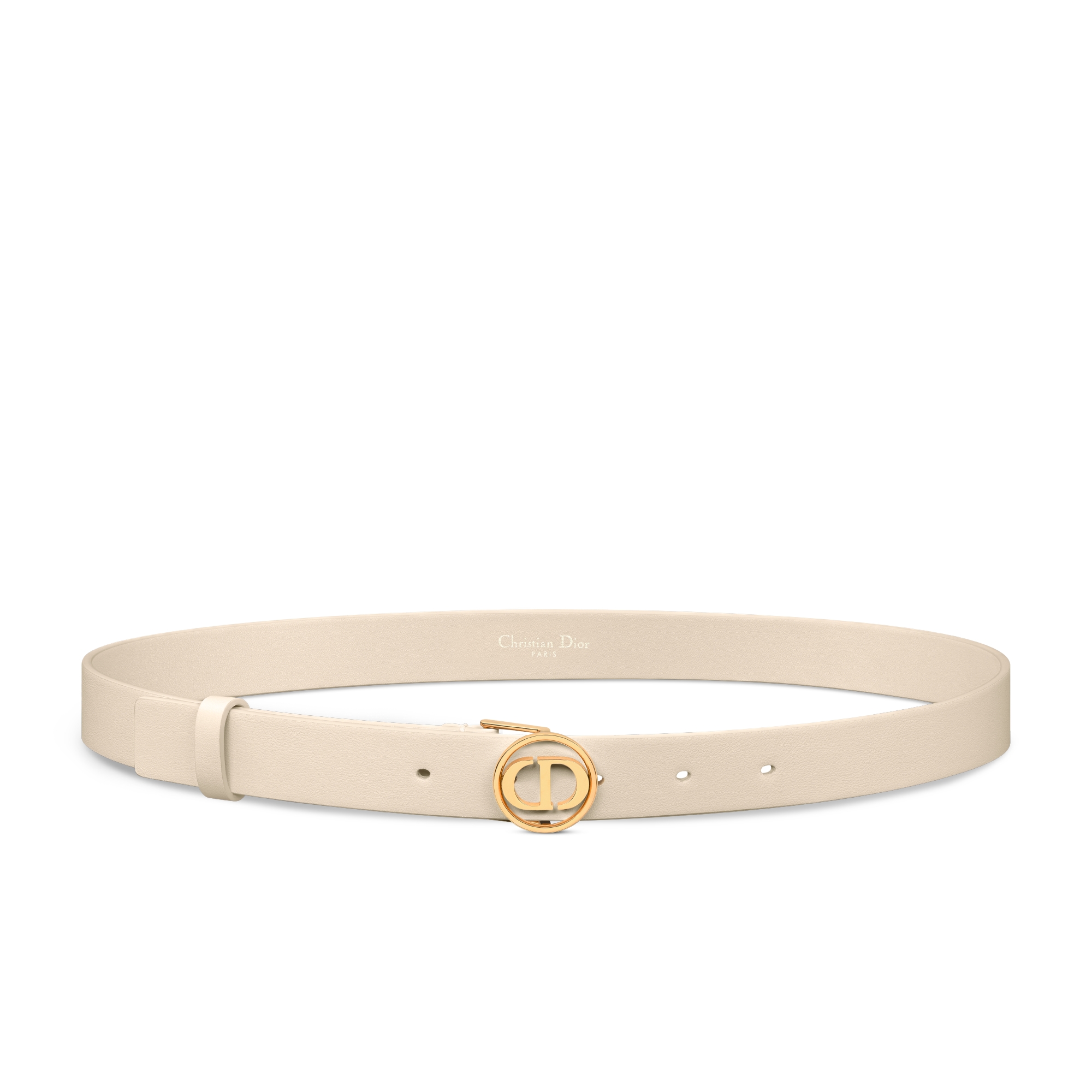 30 Montaigne Circled Belt Black Smooth Calfskin, 25 MM | DIOR