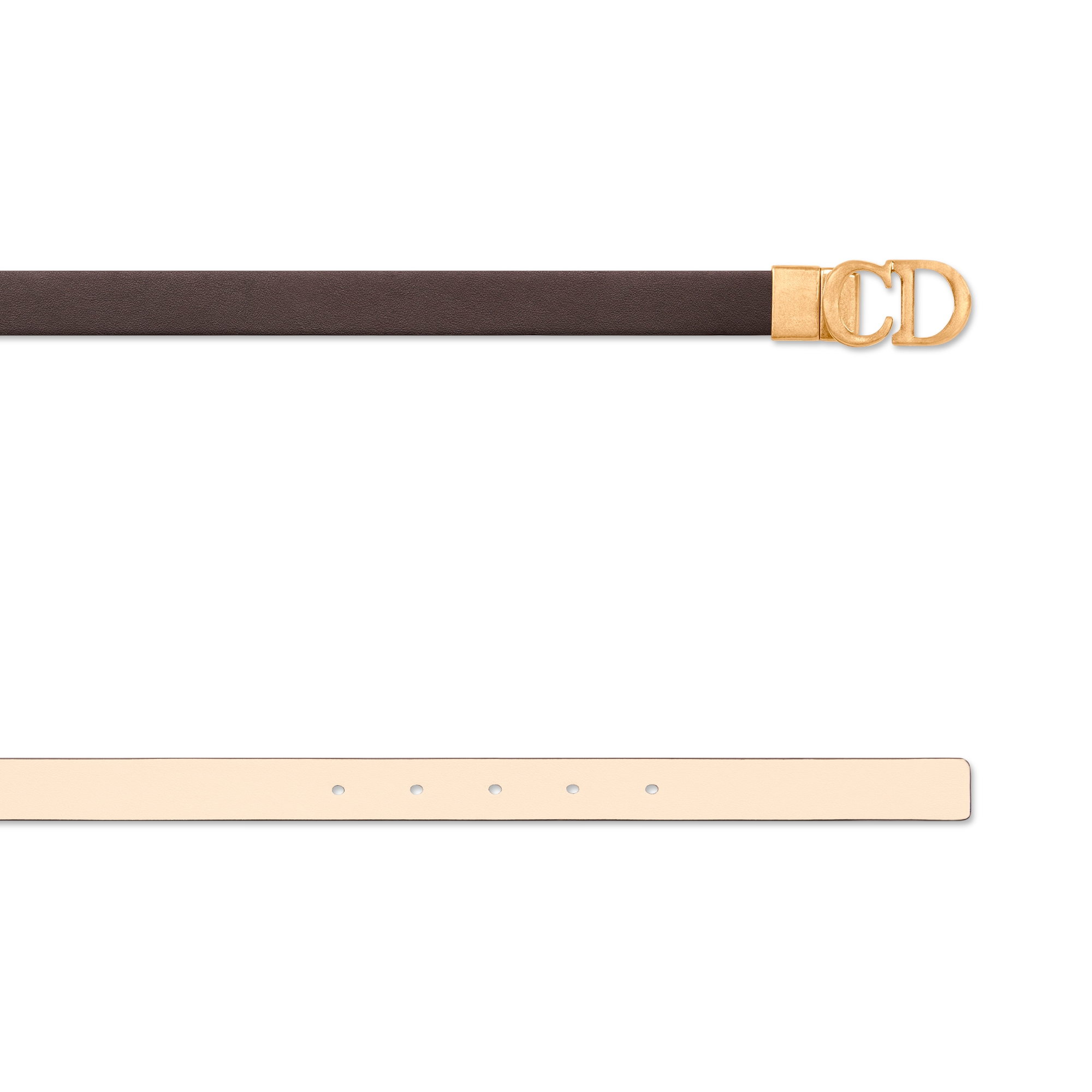 Reversible Saddle Belt Chocolate Brown and Light Beige Smooth Calfskin, 20 MM E06