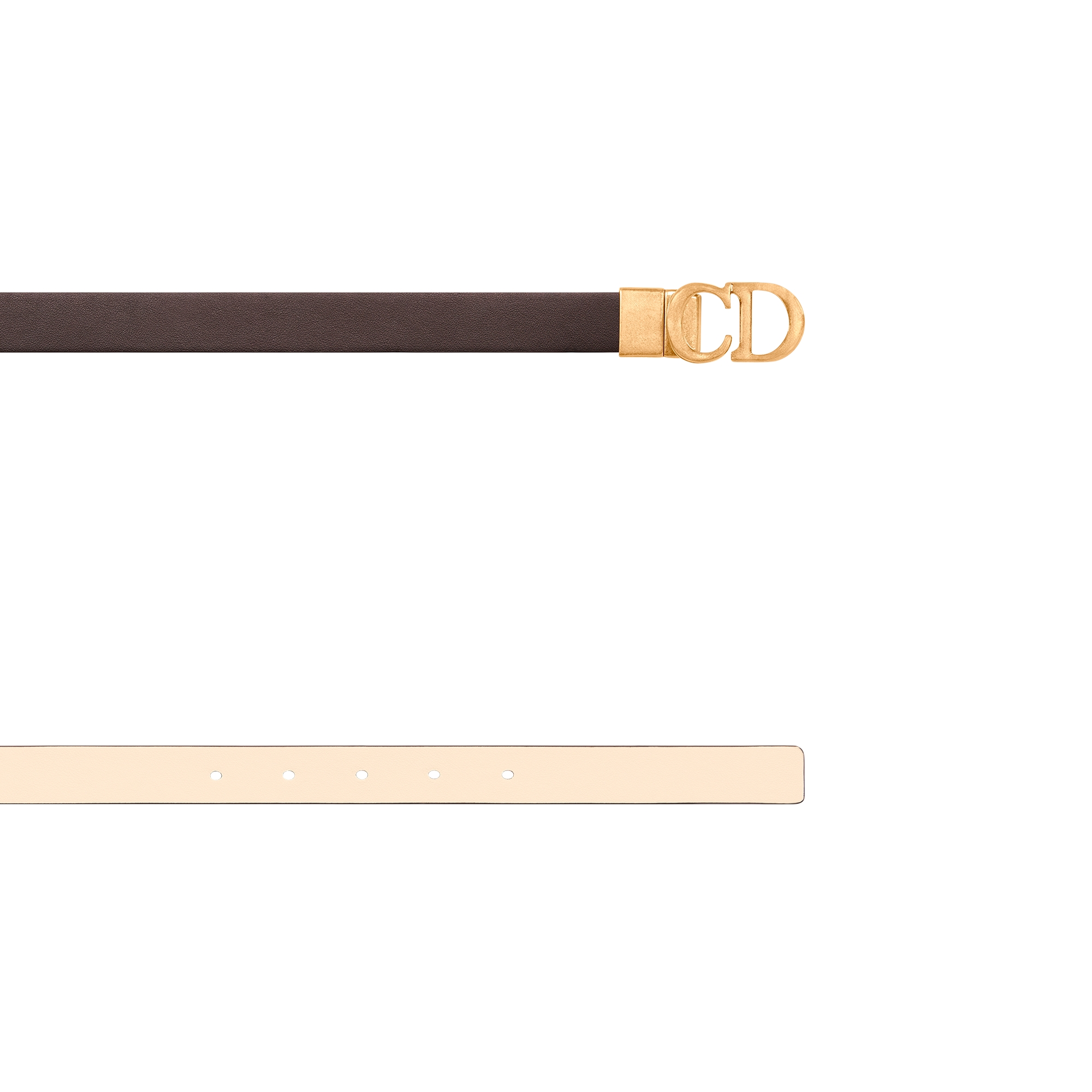 Reversible Saddle Belt Chocolate Brown and Light Beige Smooth Calfskin, 20 MM E06