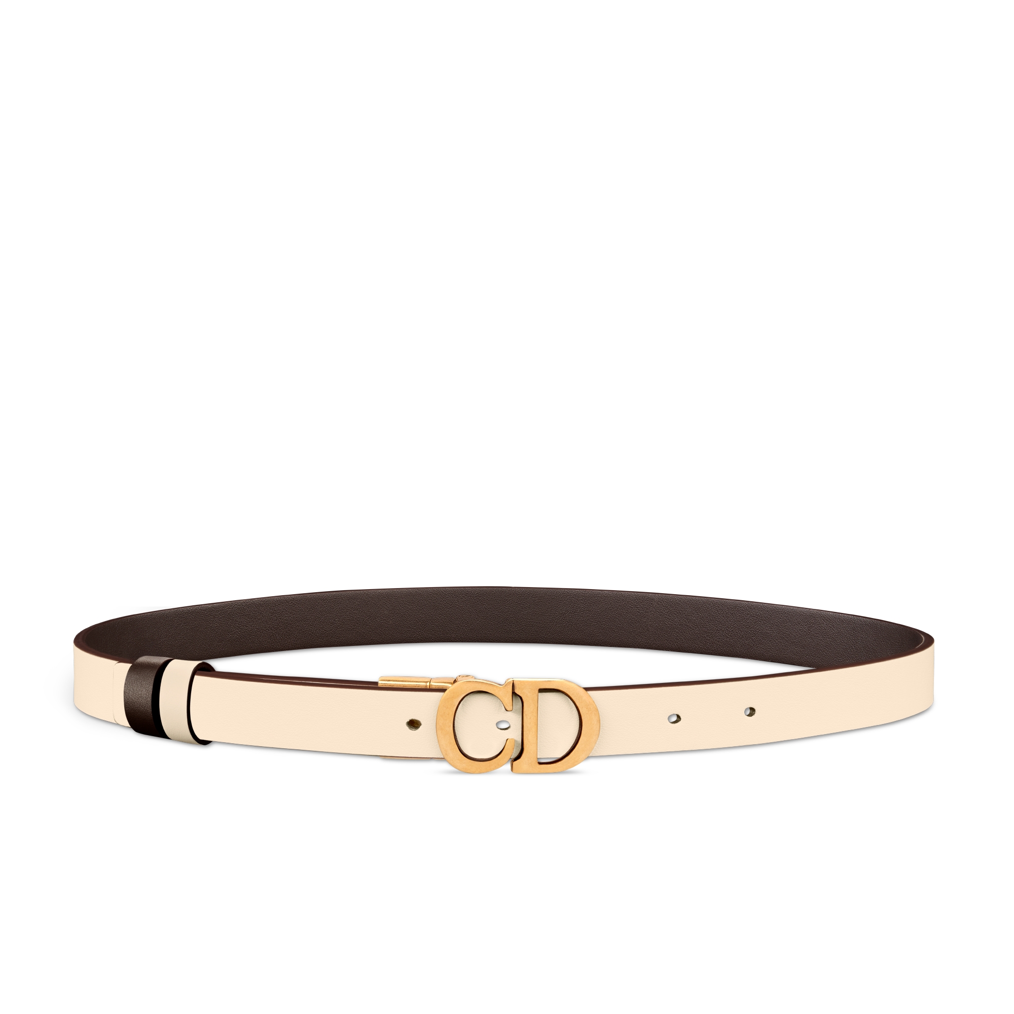 Reversible Saddle Belt Chocolate Brown and Light Beige Smooth Calfskin, 20 MM E07