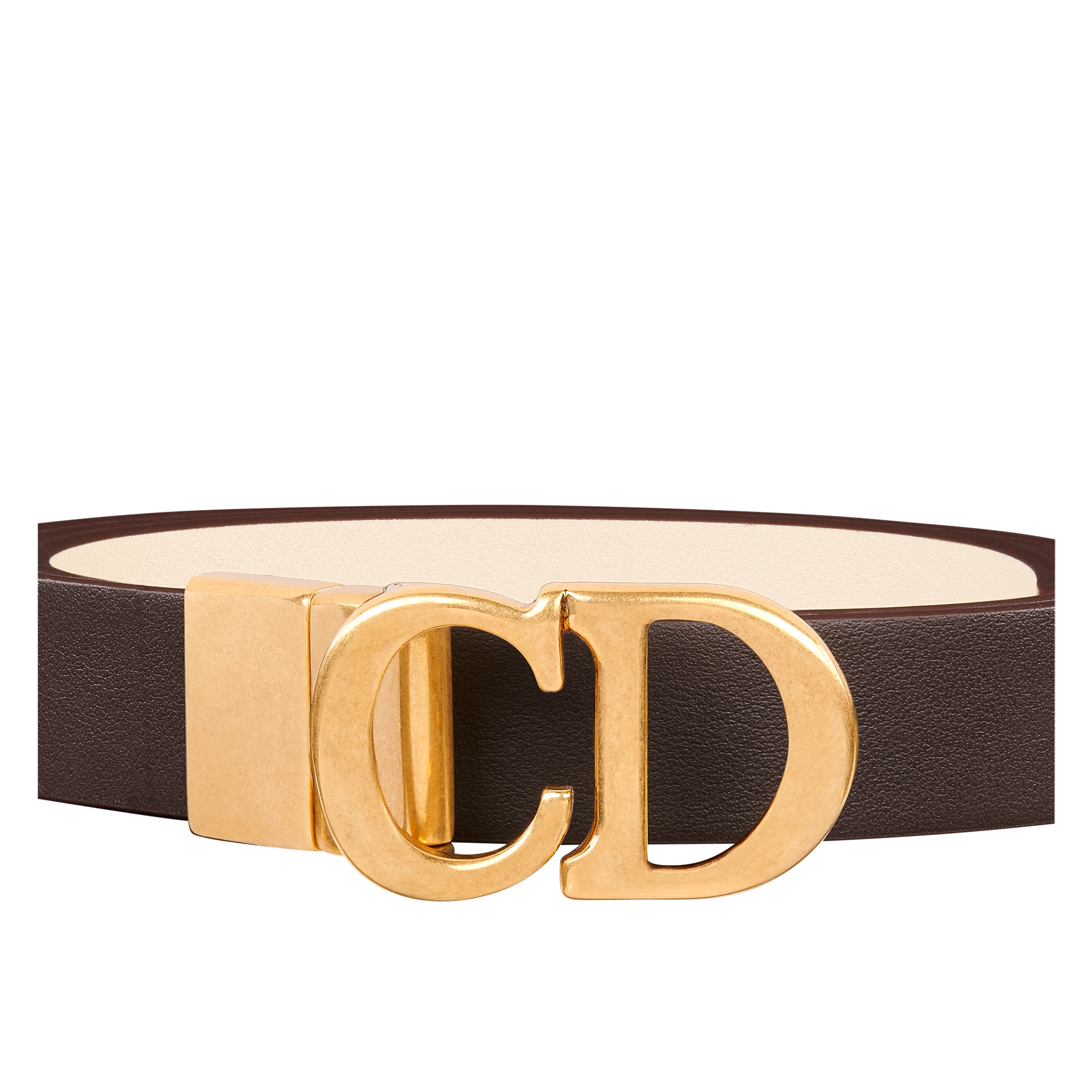 Reversible Saddle Belt Chocolate Brown and Light Beige Smooth Calfskin, 20 MM E09