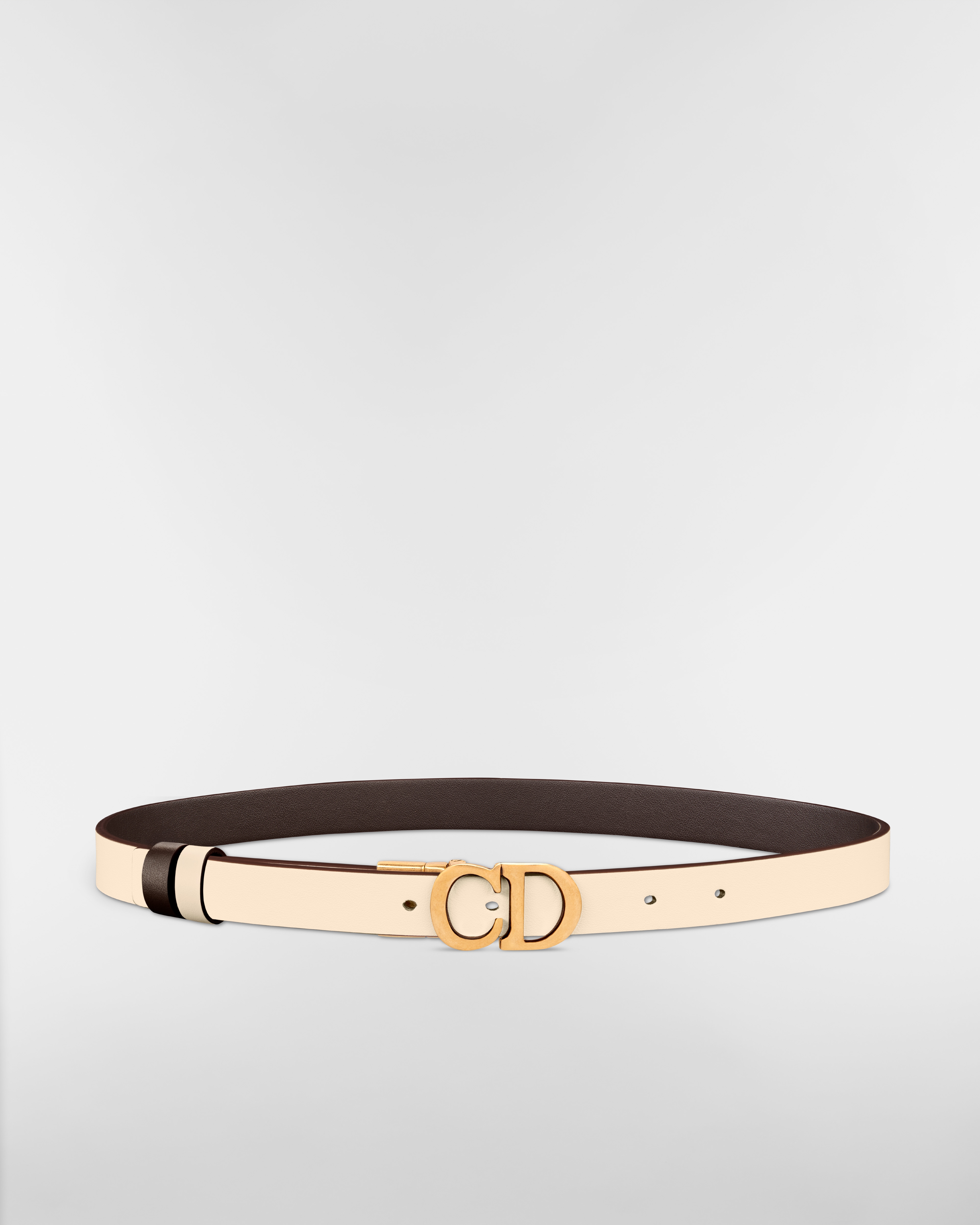 Reversible Saddle Belt Chocolate Brown and Light Beige Smooth Calfskin, 20 MM E07