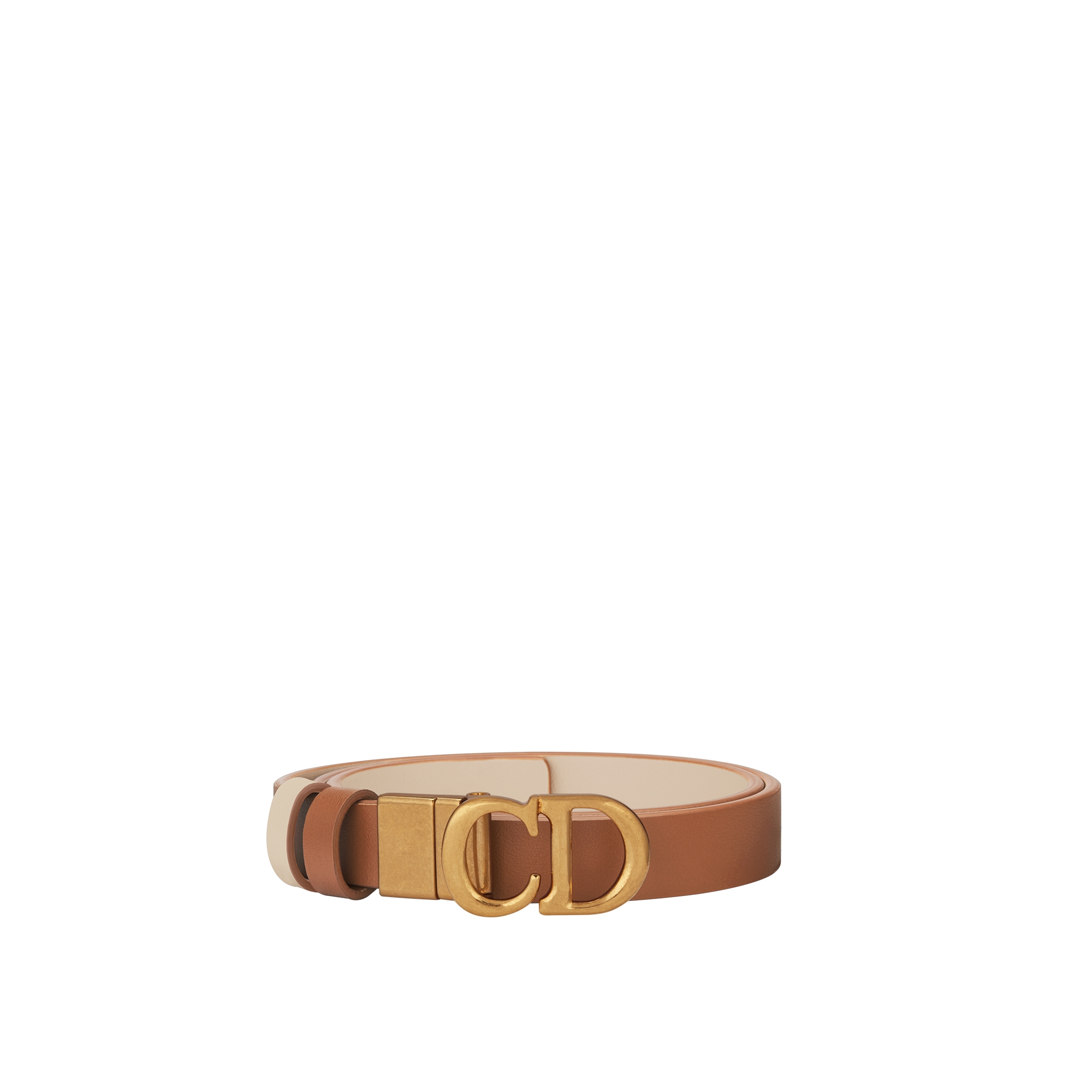 Reversible Saddle Belt Golden Saddle and Caramel Beige Smooth Calfskin, 20 MM E03