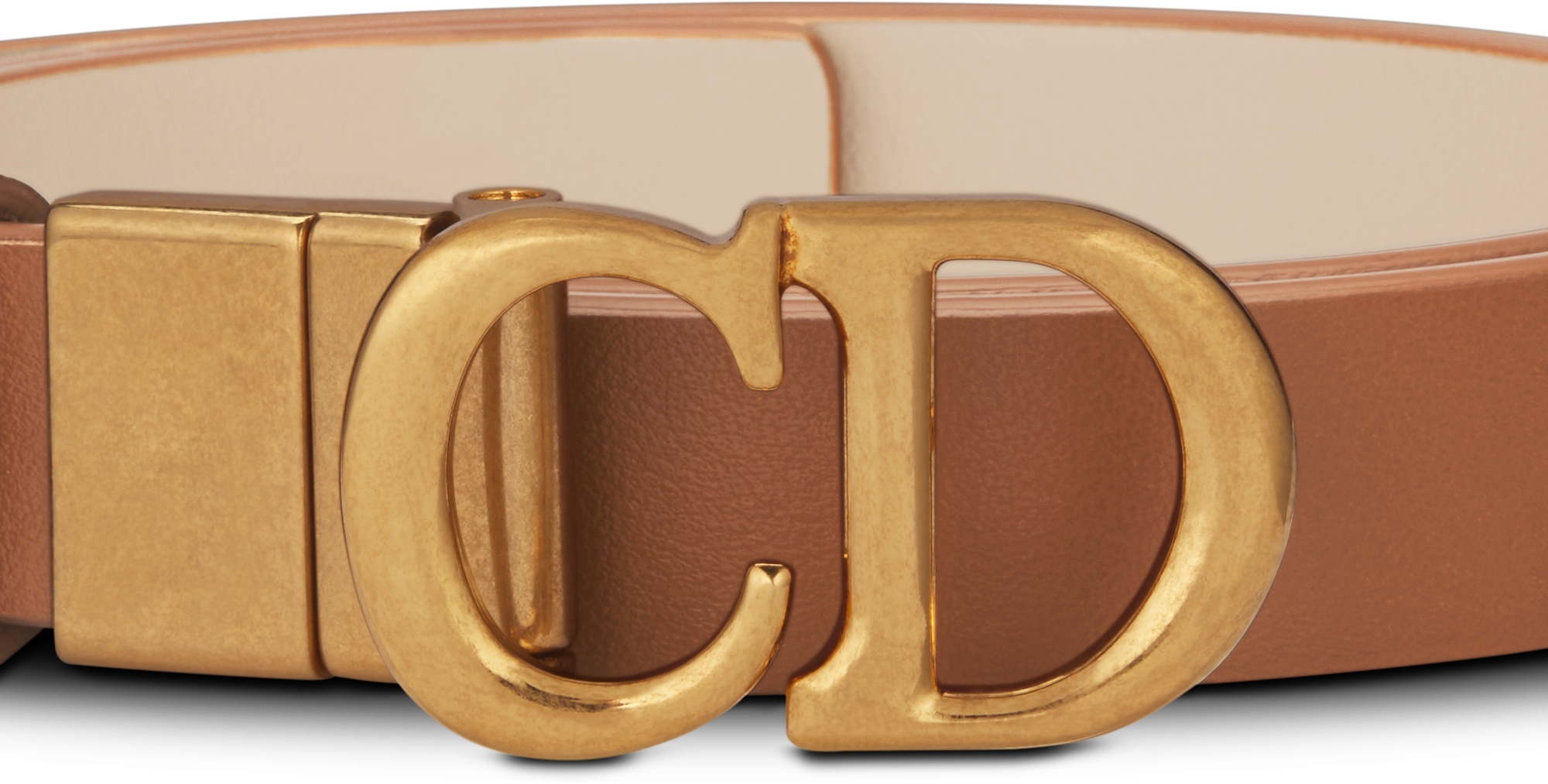 DIOR Reversible Saddle Belt Golden Saddle And Caramel Beige Smooth Calfskin 20 Mm Size 70 Women