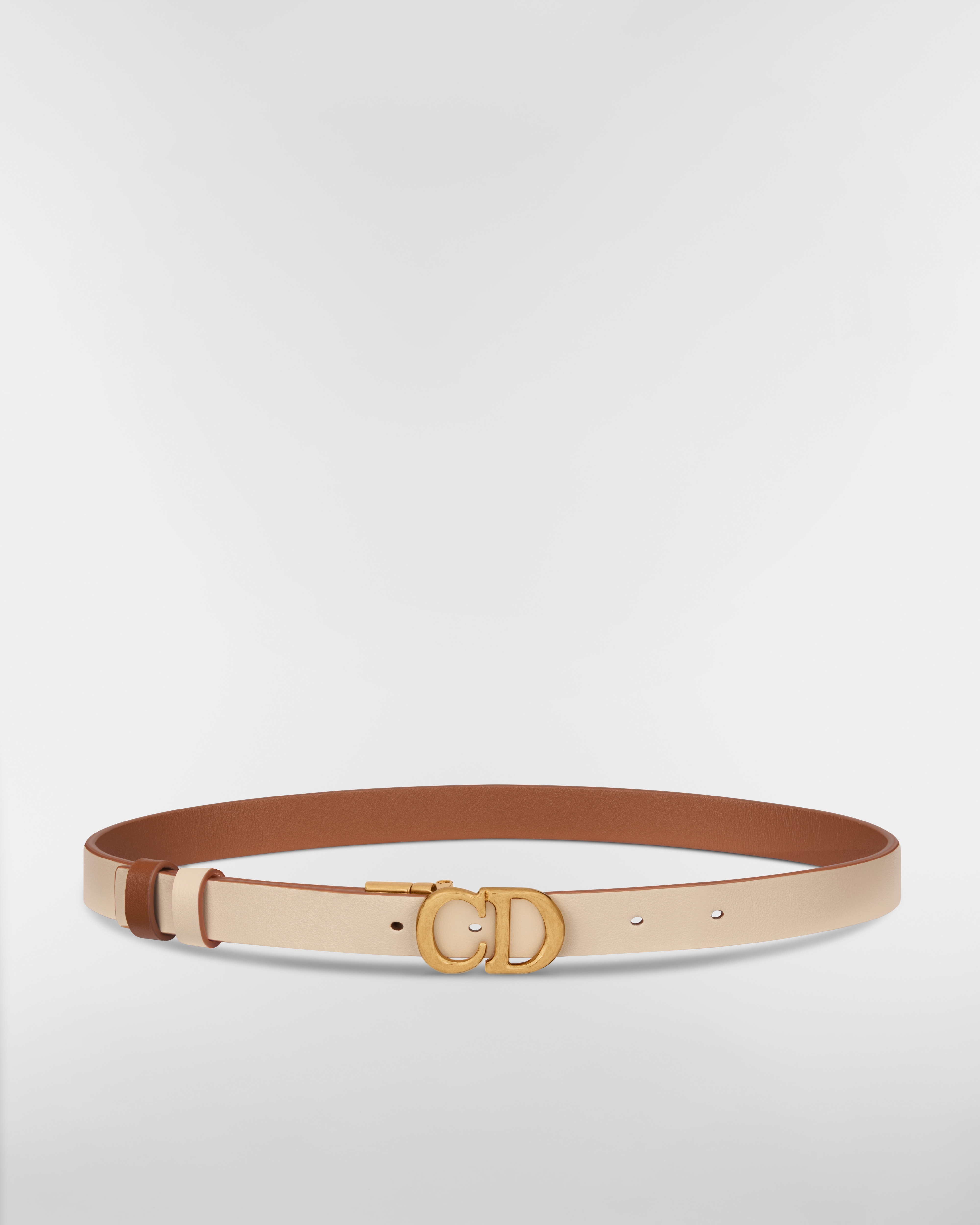 Reversible Saddle Belt Golden Saddle and Caramel Beige Smooth Calfskin, 20 MM E07