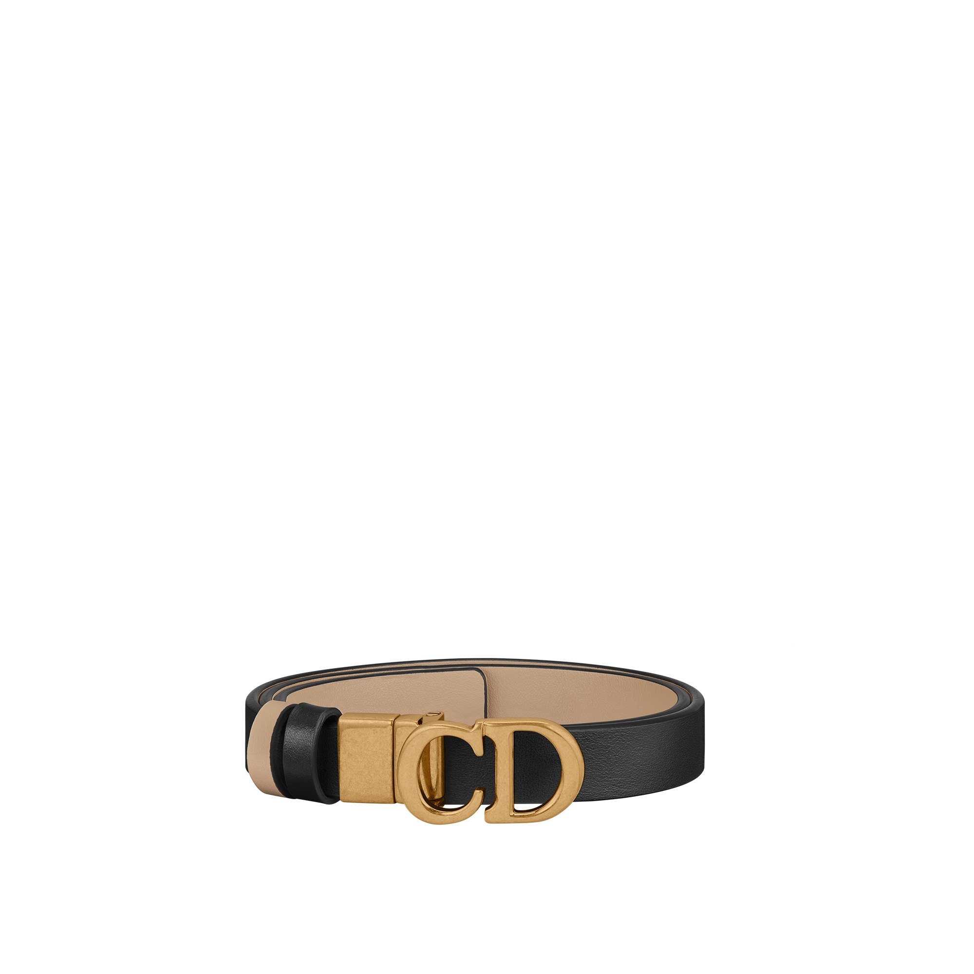 Reversible Saddle Belt Black and Powder Beige Smooth Calfskin, 20 MM E03