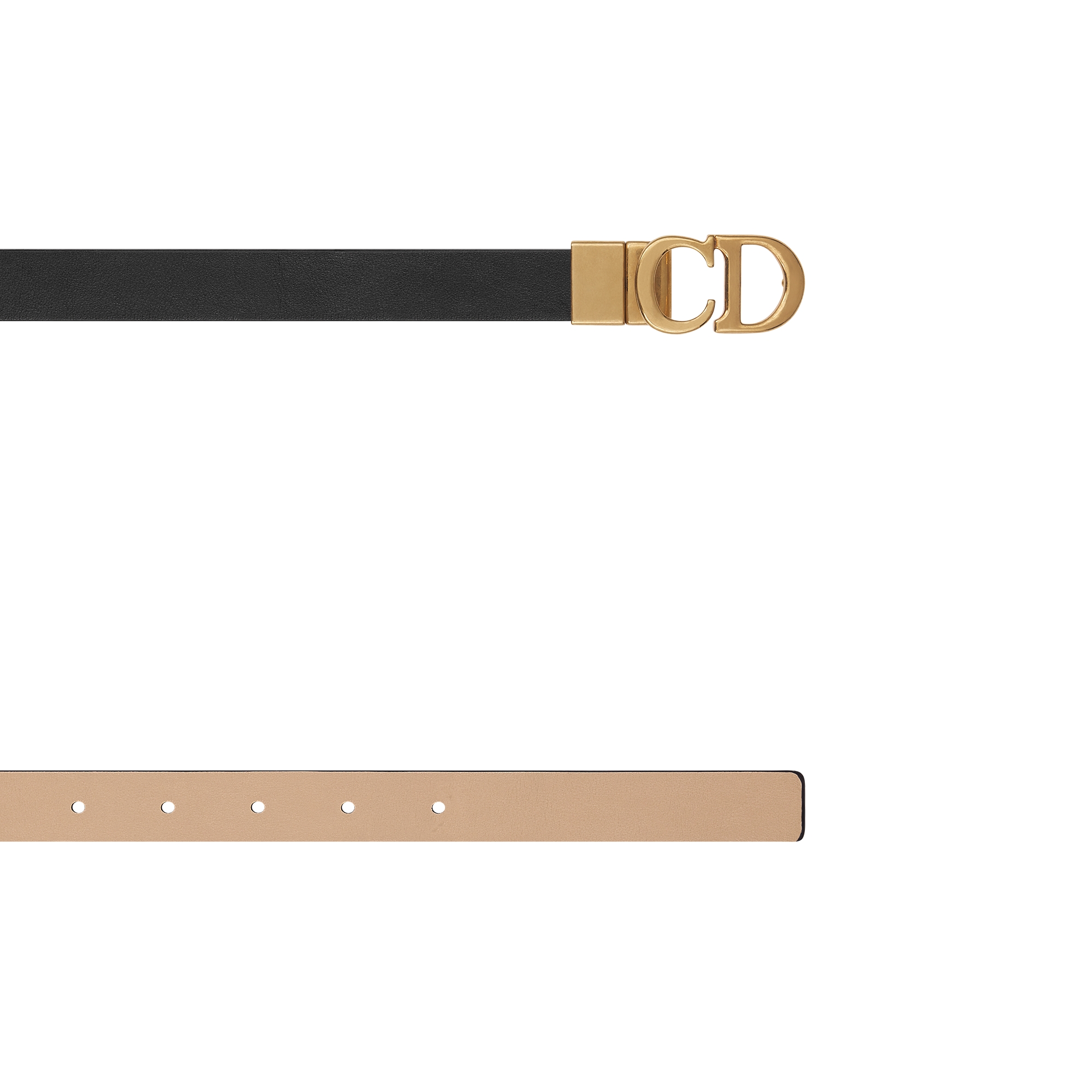 Reversible Saddle Belt Black and Powder Beige Smooth Calfskin, 20 MM E06