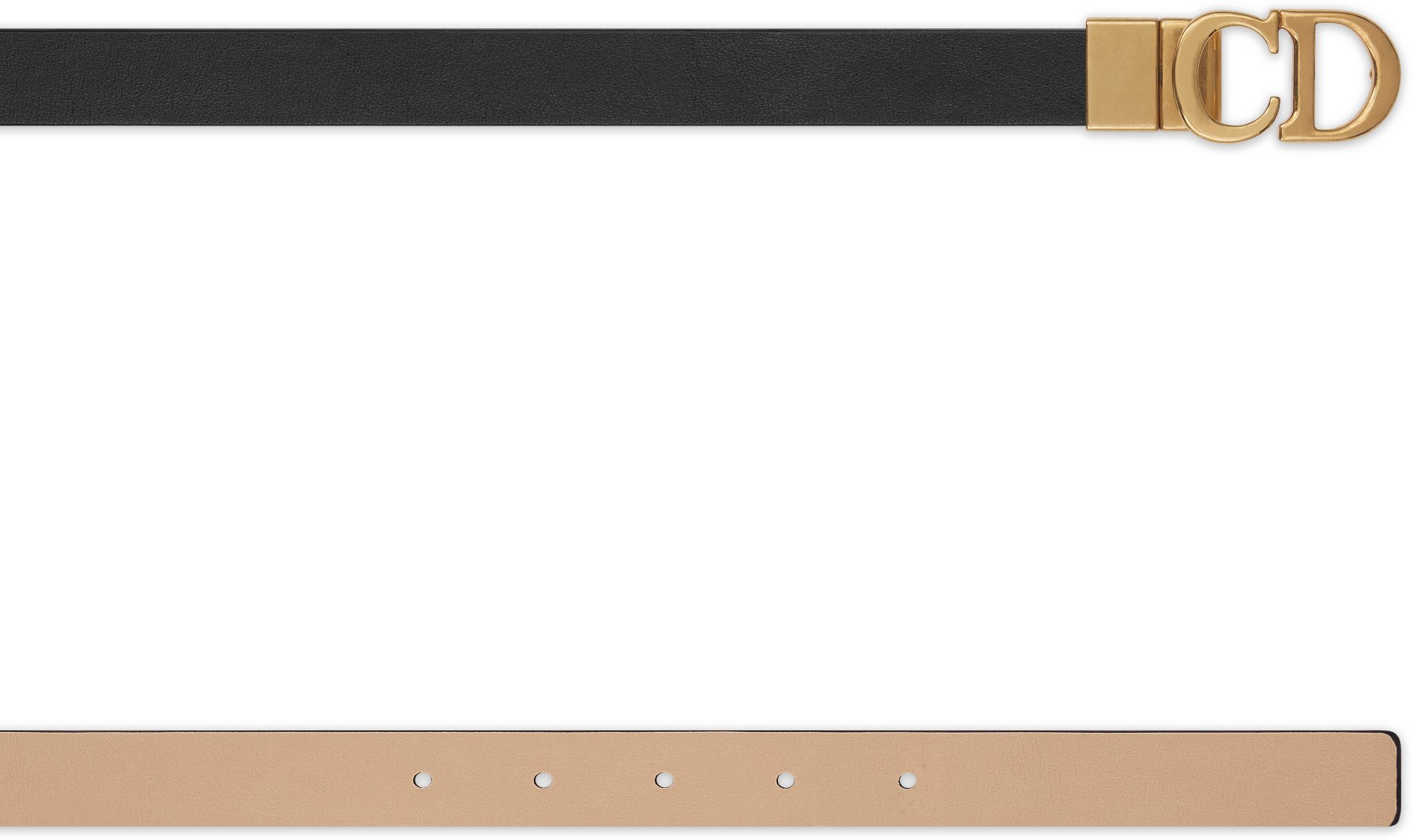 Reversible Saddle Belt Black and Powder Beige Smooth Calfskin, 20 MM | DIOR