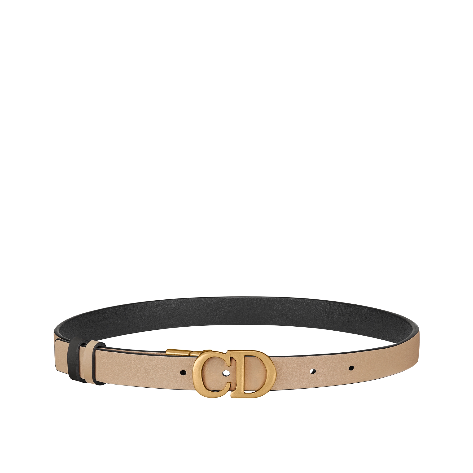 Reversible Saddle Belt Black and Powder Beige Smooth Calfskin, 20 MM E07