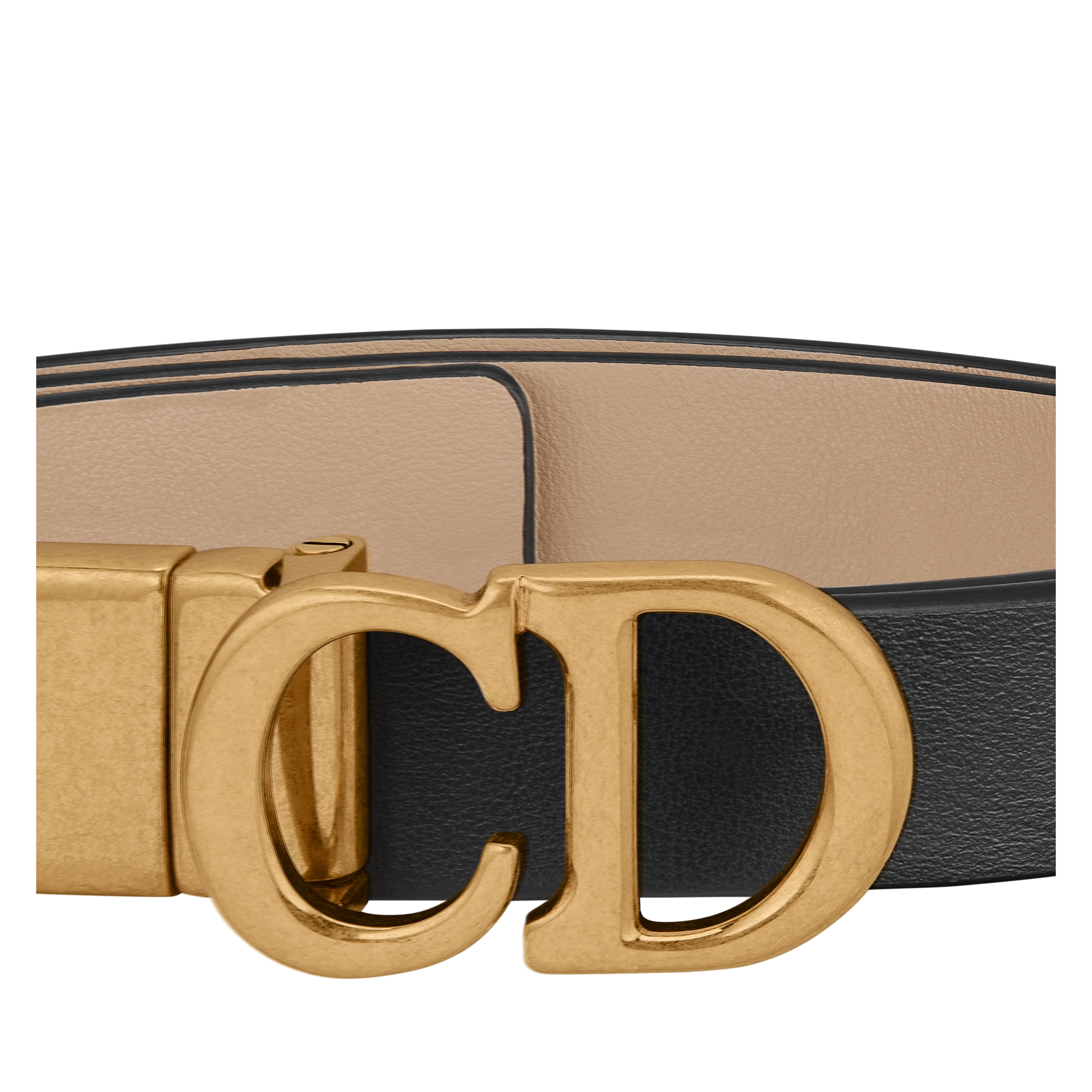 Reversible Saddle Belt Black and Powder Beige Smooth Calfskin, 20 MM E09