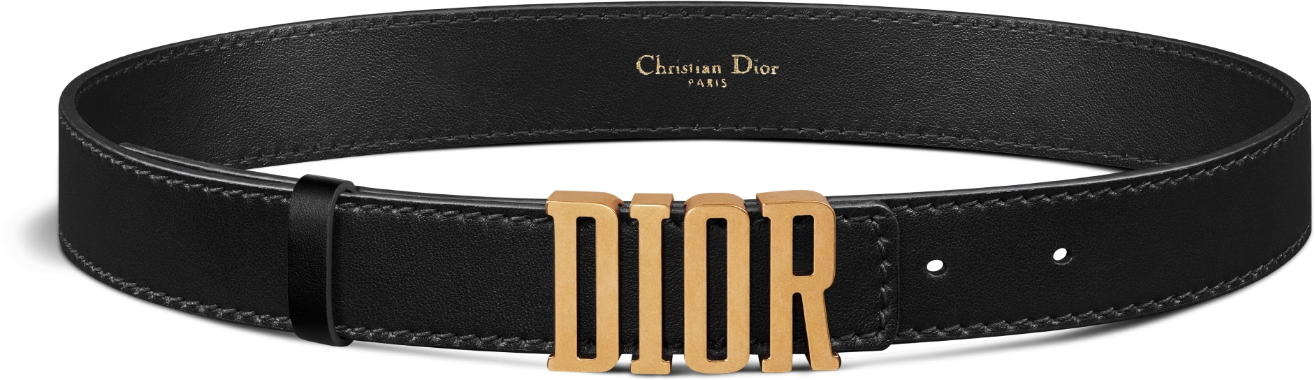 D Fence Belt Black Smooth Calfskin 30 MM DIOR