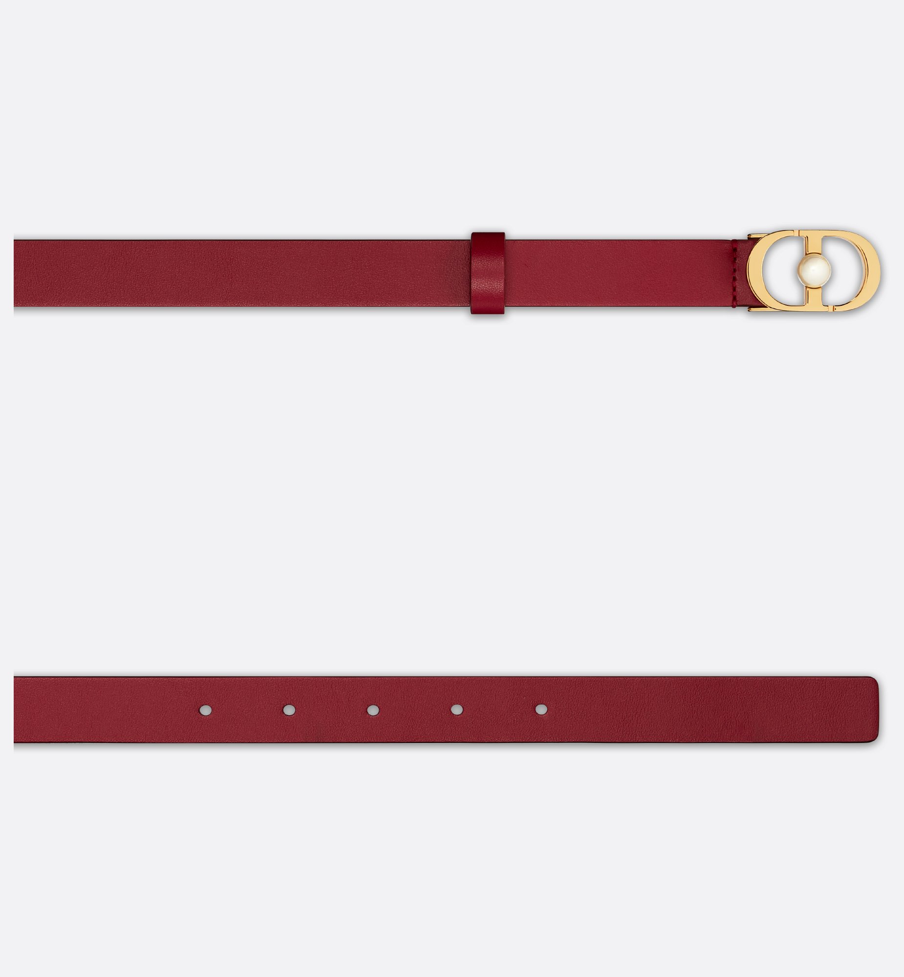 30 Montaigne Jolie Belt Cherry Red Smooth Calfskin and White 30 Montaigne Jolie Belt Cherry Red Smooth Calfskin and White