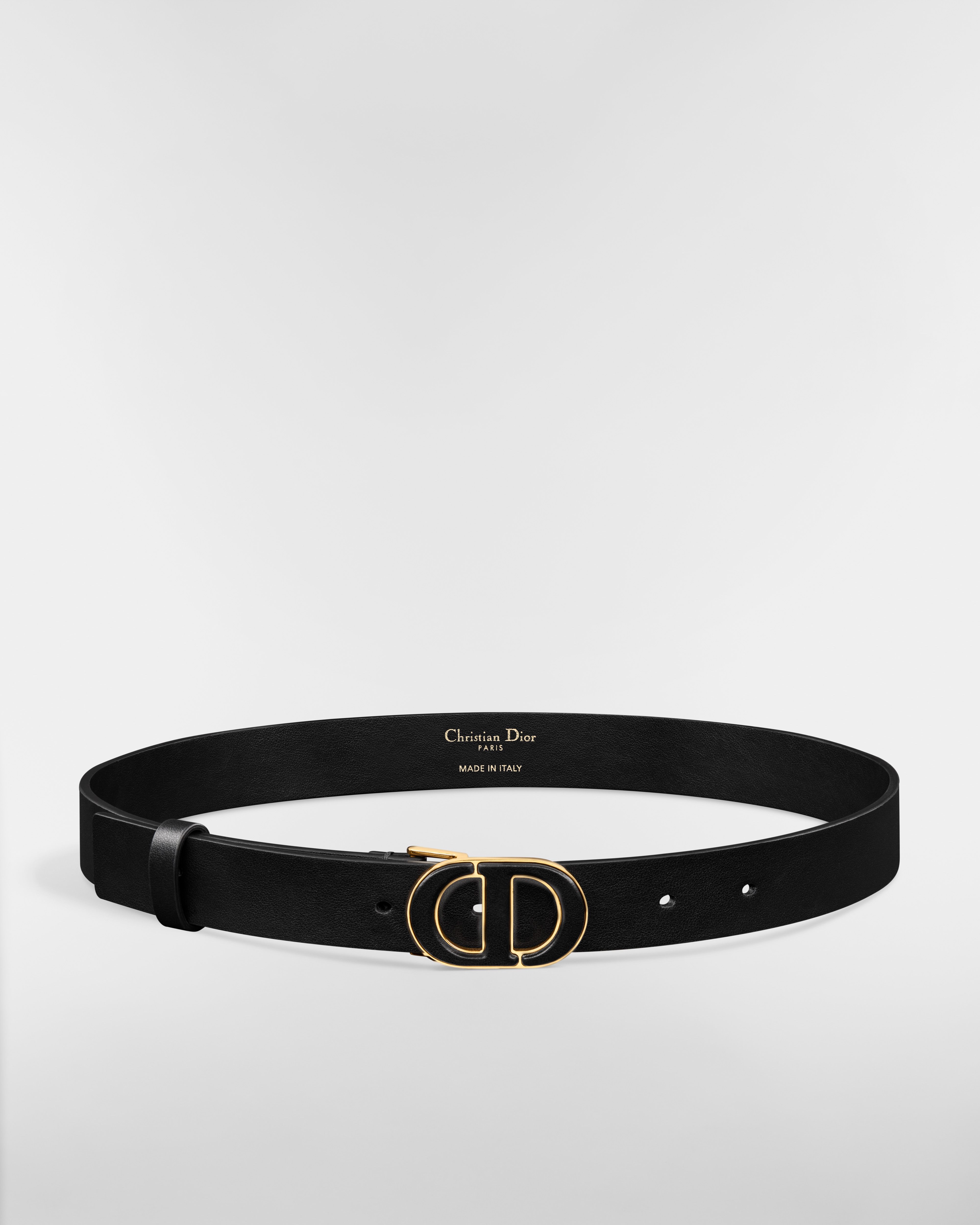 30 Montaigne Belt Black Smooth Calfskin, 25 MM E01