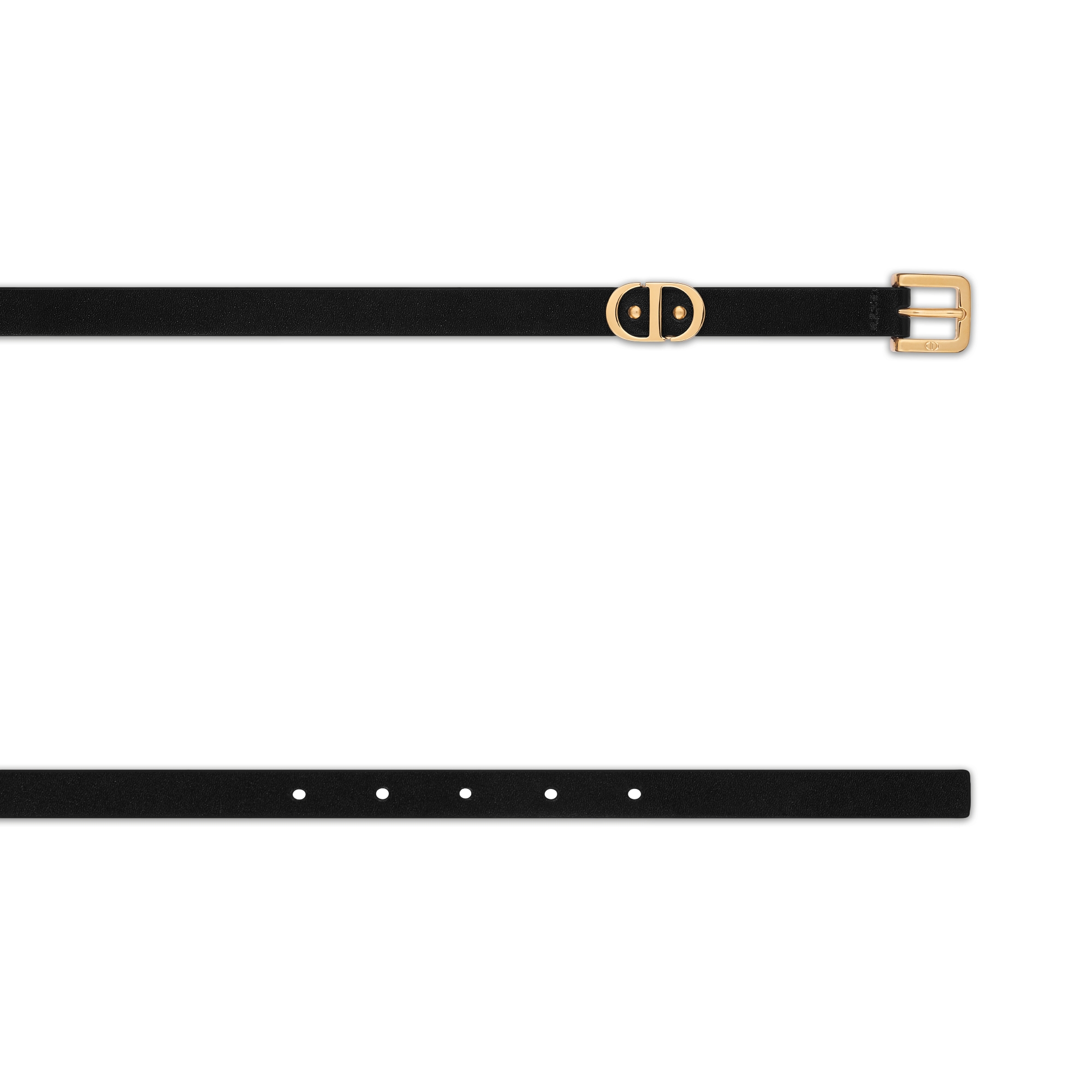 30 Montaigne-riem met lus Zwart ultrazacht kalfsleer, 15 mm E06