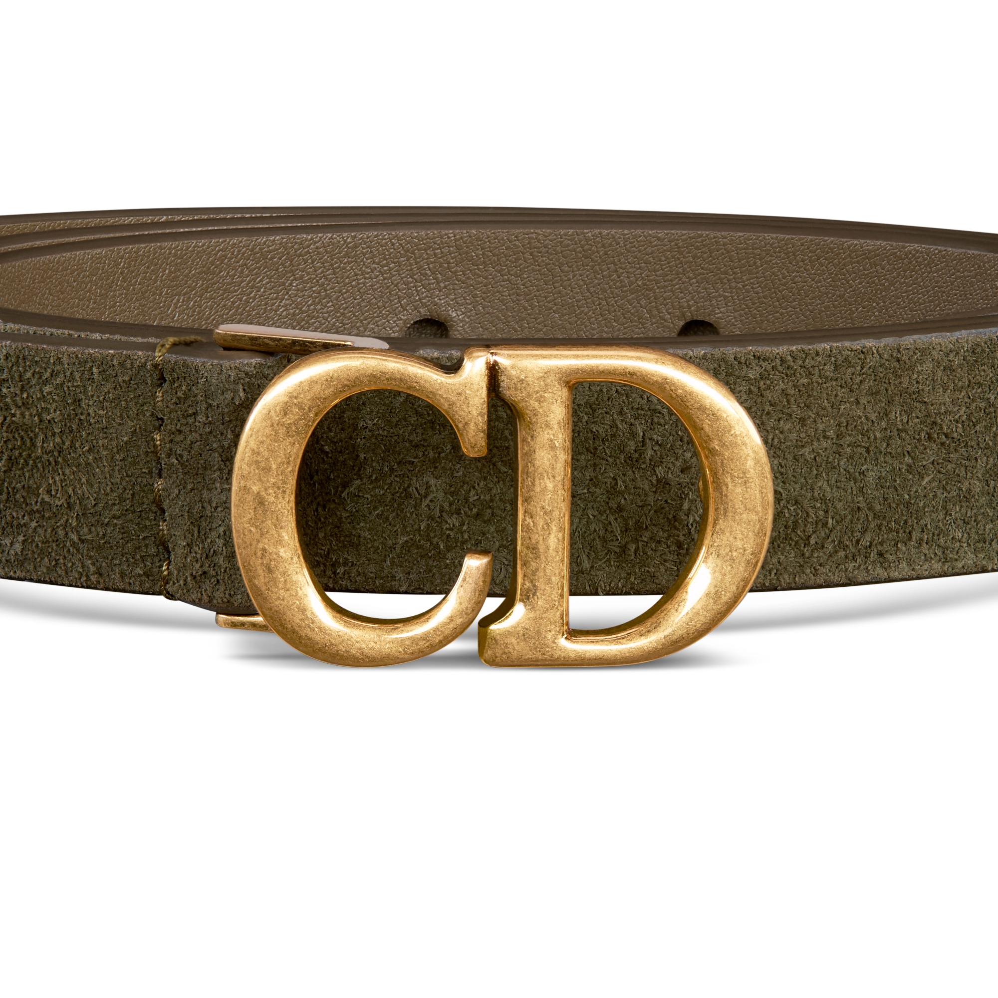 Saddle Belt Deep Green Suede Calfskin, 20 MM E09