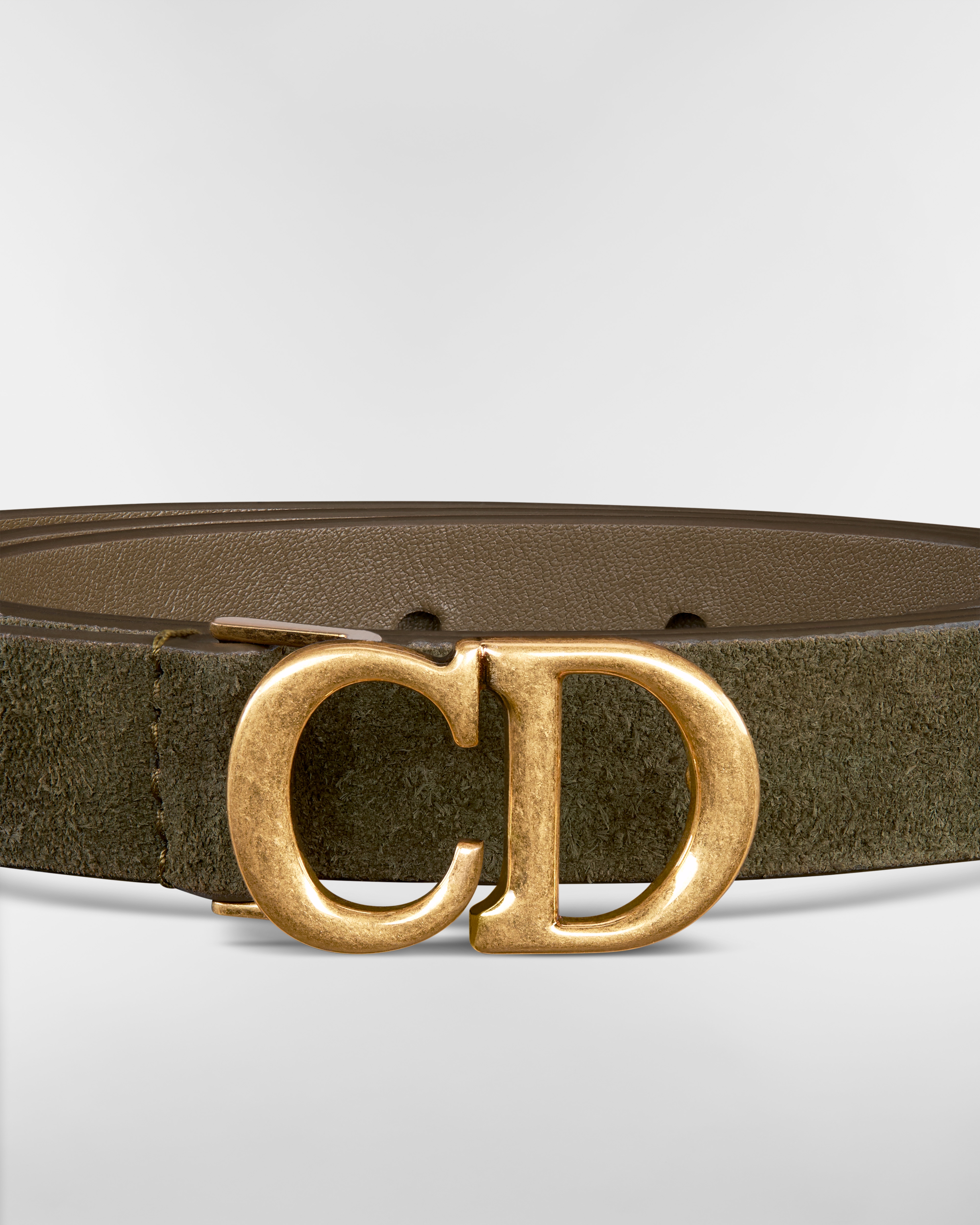 Saddle Belt Deep Green Suede Calfskin, 20 MM E09