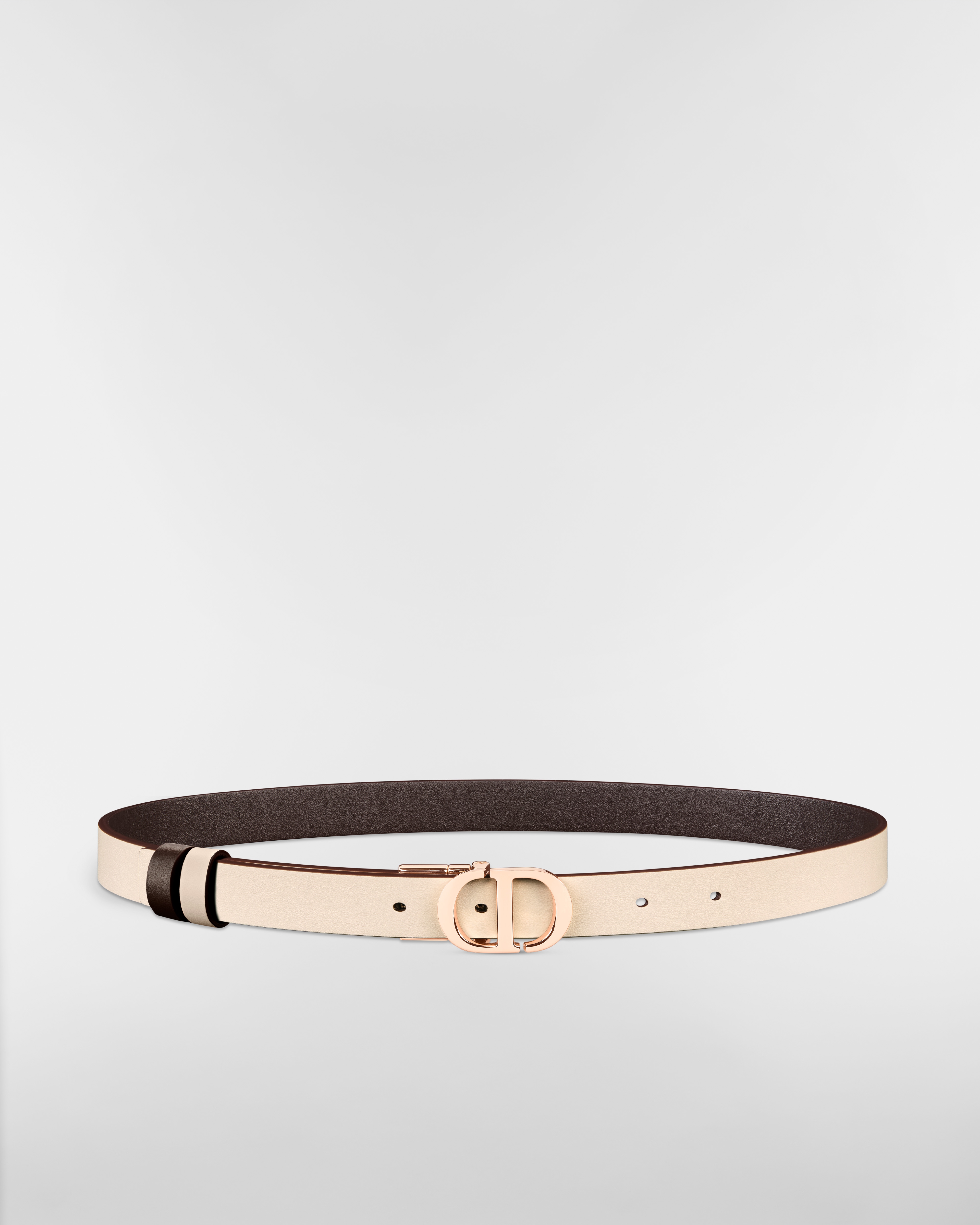 30 Montaigne Reversible Belt Chocolate Brown and Pale Pink Smooth Calfskin, 20 MM E07