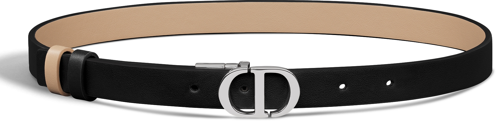 30 Montaigne Reversible Belt Black and White Smooth Calfskin, 20 MM | DIOR