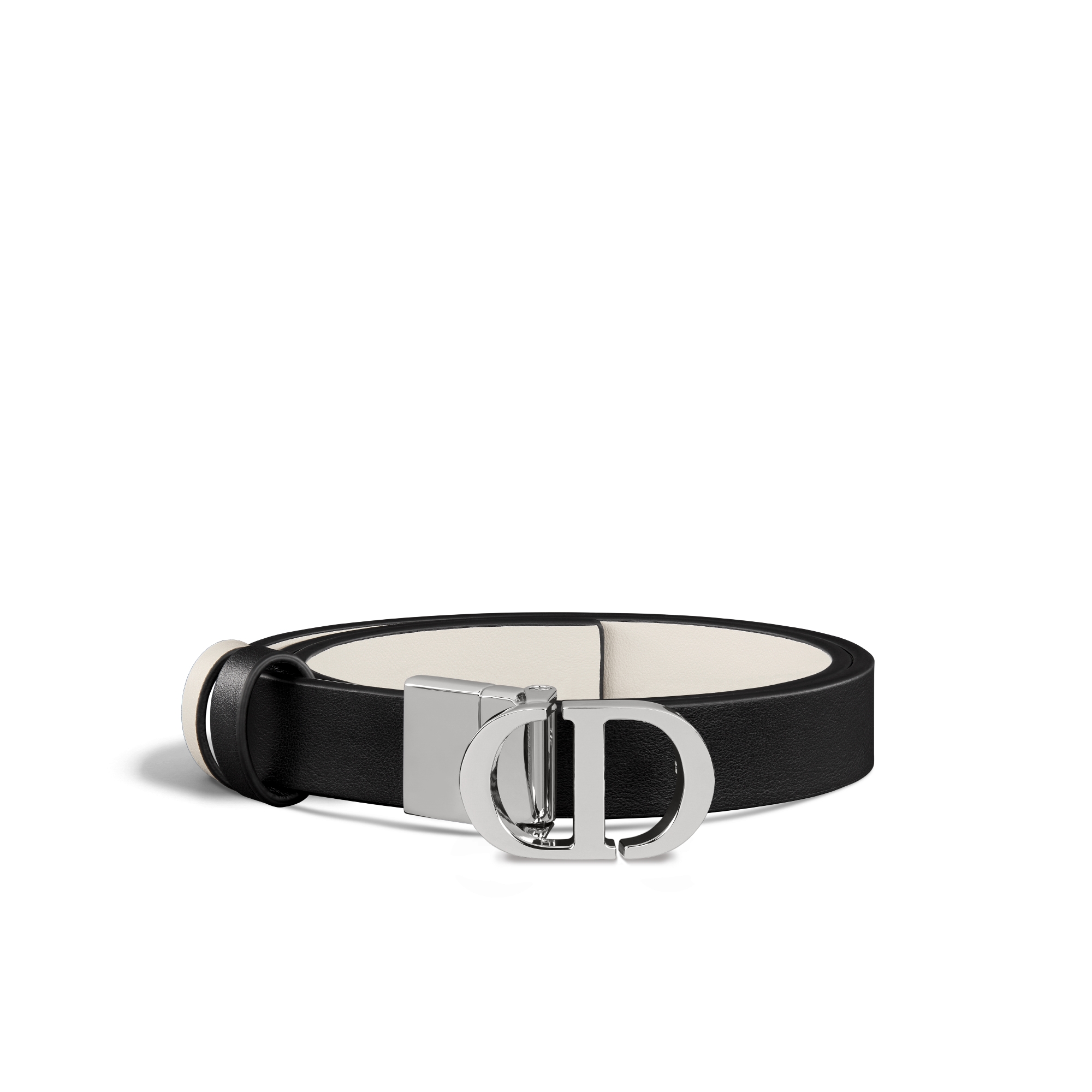 30 Montaigne Reversible Belt Black and Latte Smooth Calfskin, 20 MM E03
