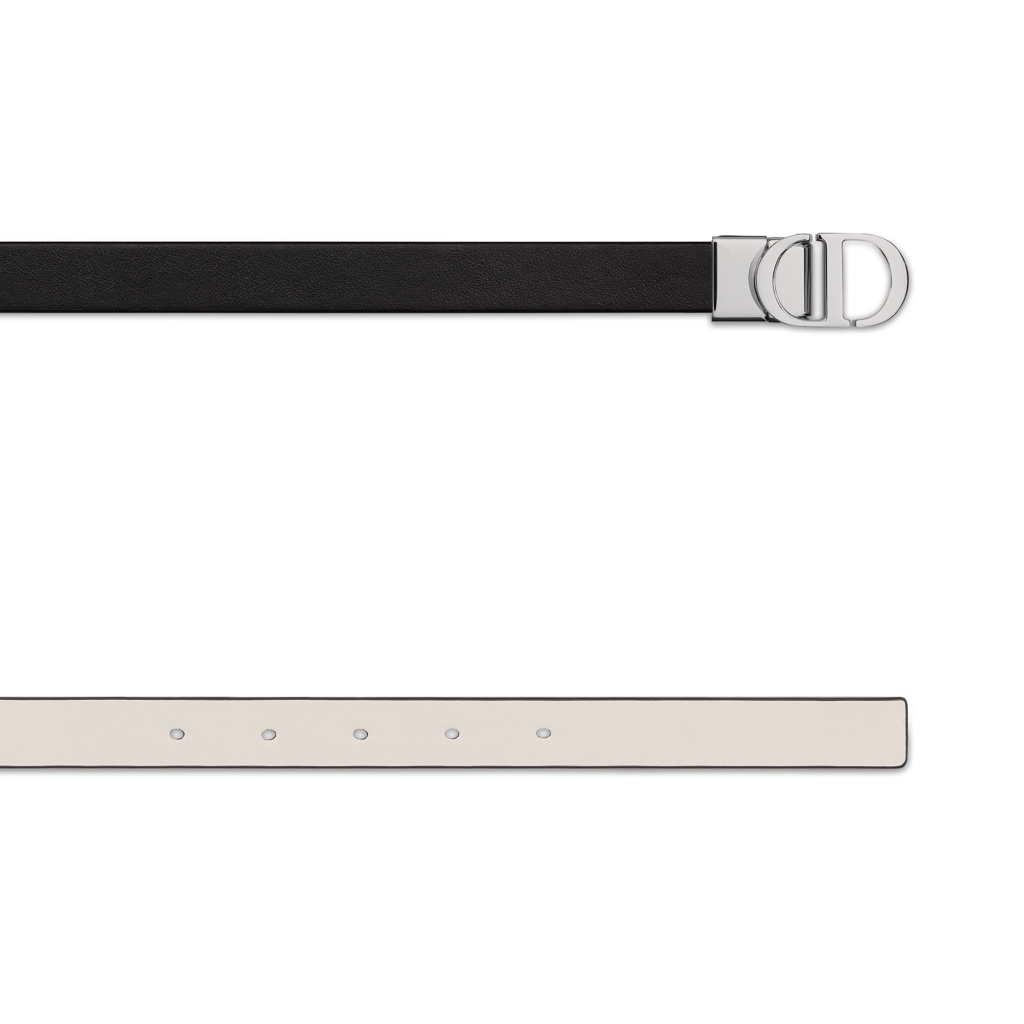 30 Montaigne Reversible Belt Black and Latte Smooth Calfskin, 20 MM E06