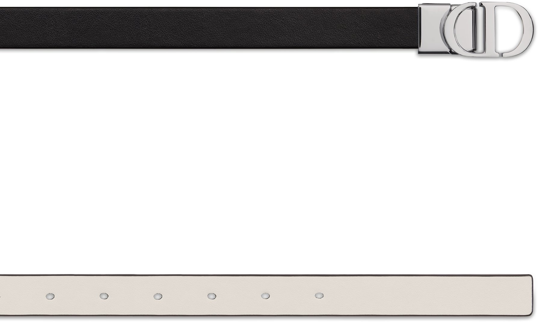 30 Montaigne Reversible Belt Black and White Smooth Calfskin, 20 MM | DIOR
