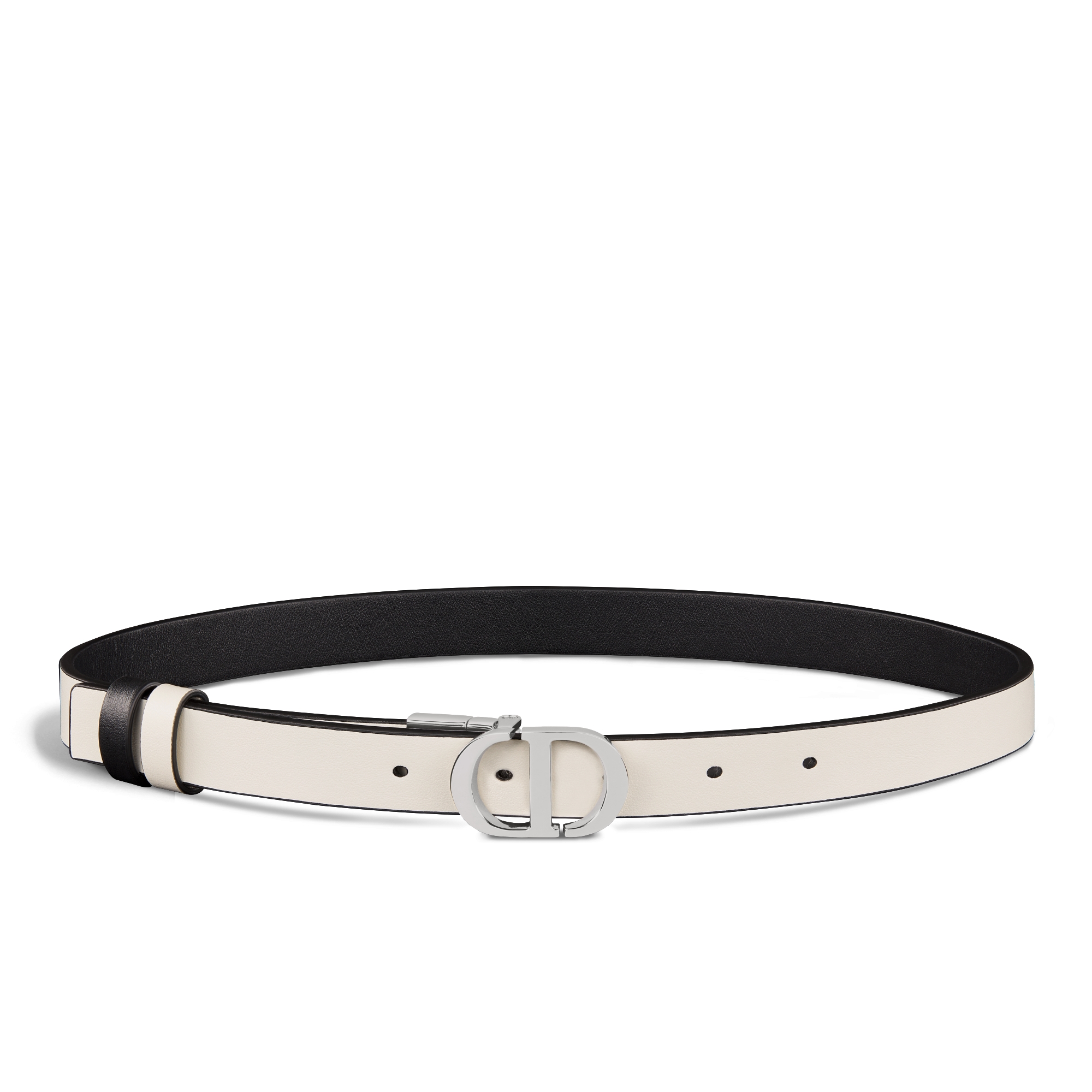 30 Montaigne Reversible Belt Black and Latte Smooth Calfskin, 20 MM E07