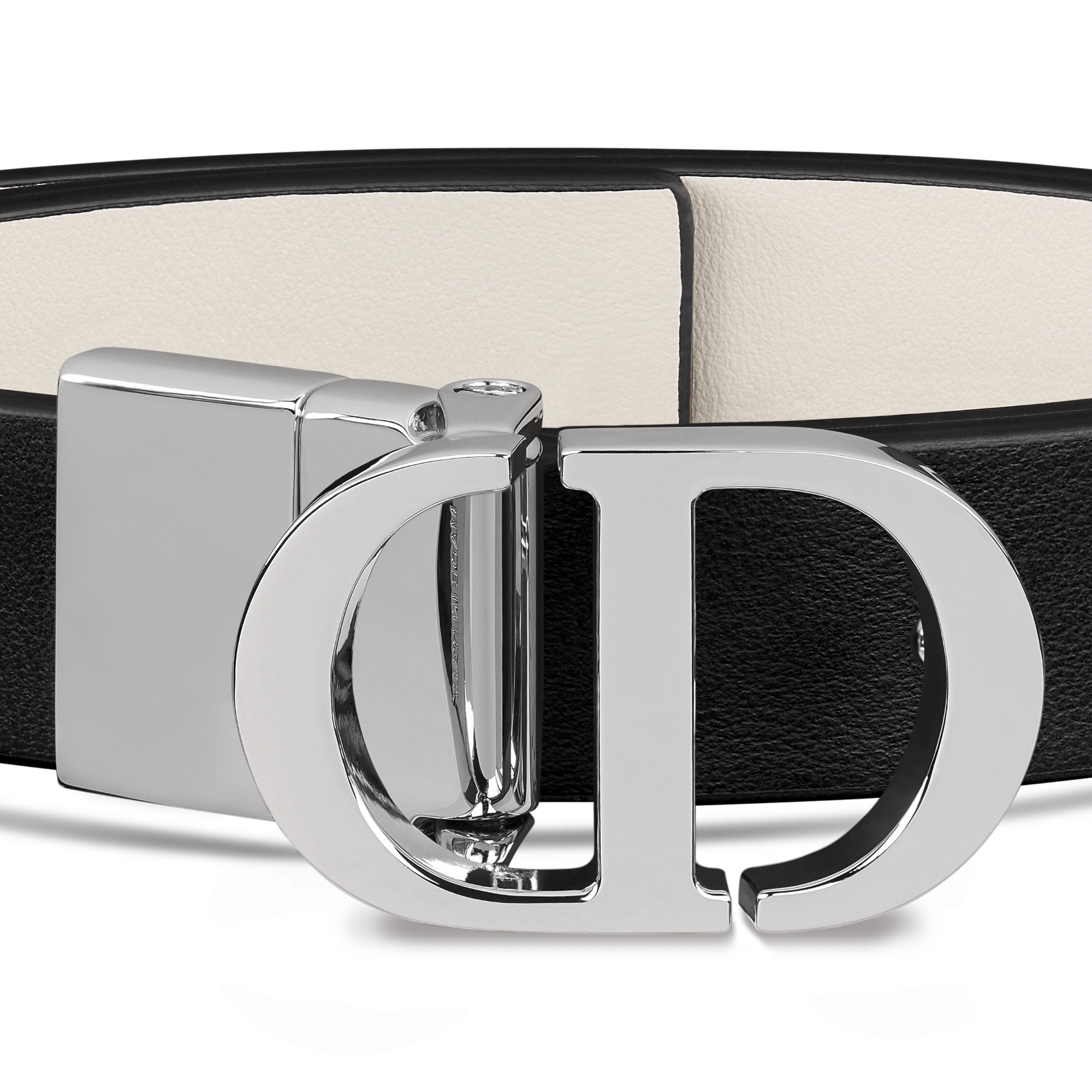 30 Montaigne Reversible Belt Black and Latte Smooth Calfskin, 20 MM E09