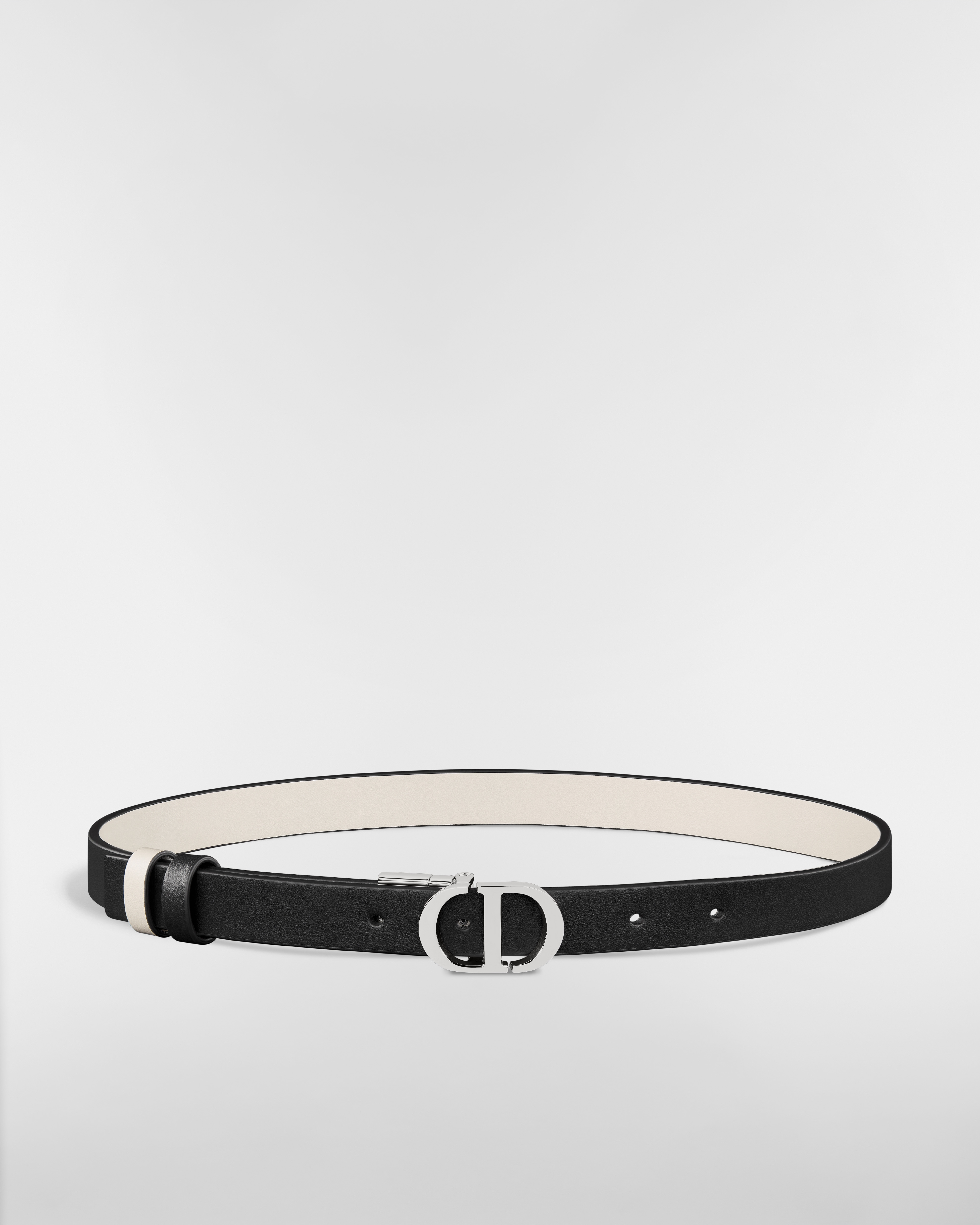 30 Montaigne Reversible Belt Black and Latte Smooth Calfskin, 20 MM E01