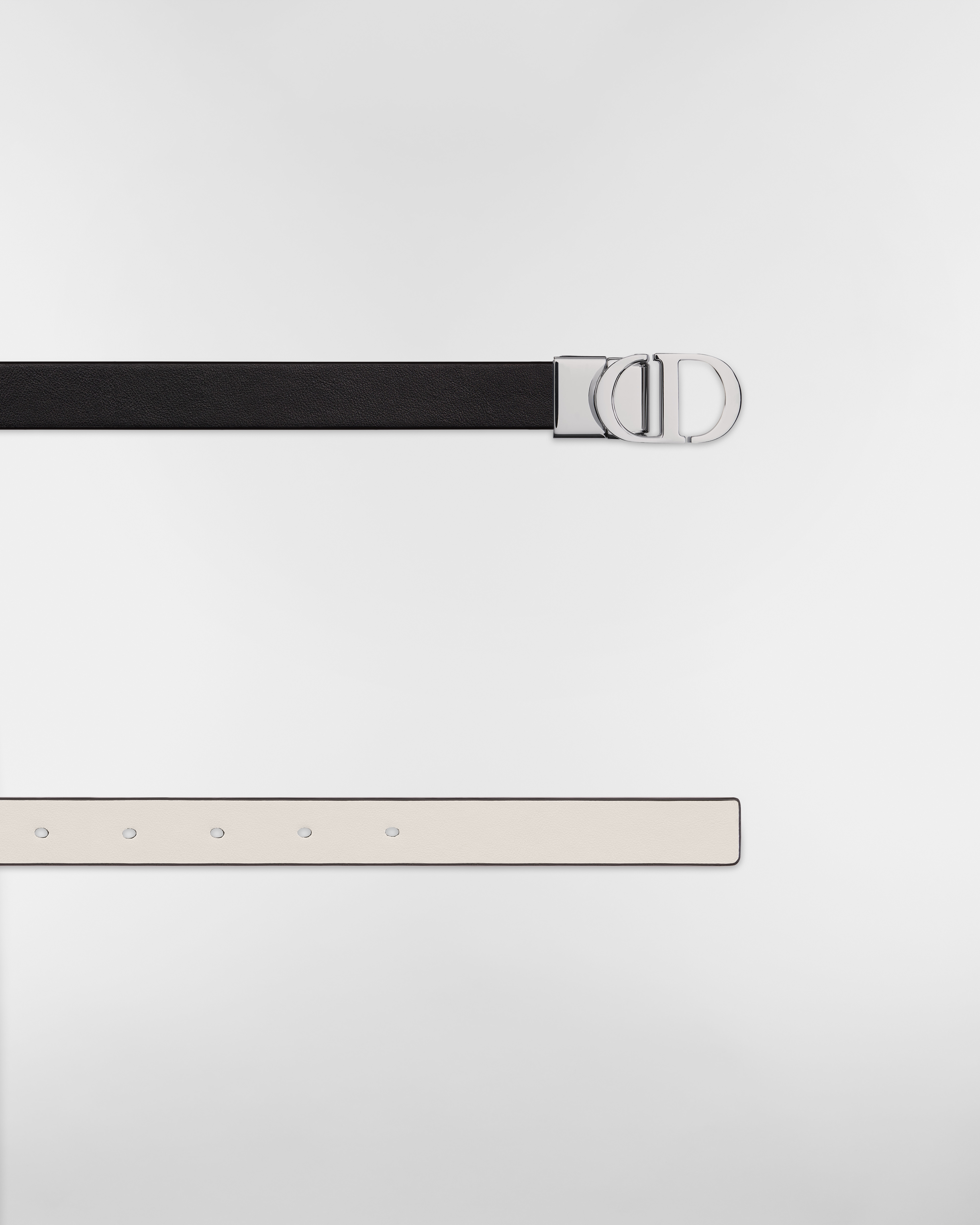 30 Montaigne Reversible Belt Black and Latte Smooth Calfskin, 20 MM E06