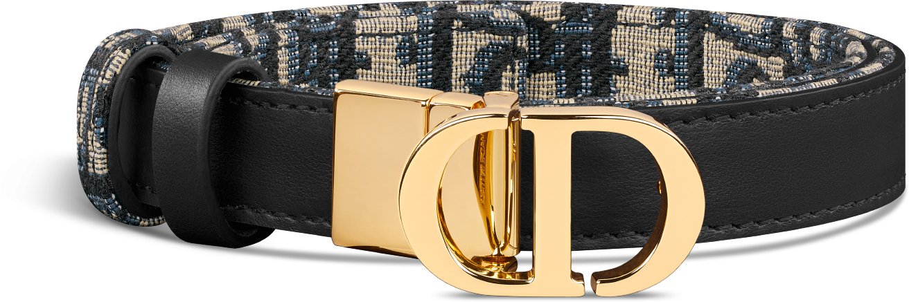 DIOR | 30 Montaigne リバーシブルベルト 20mm スムースカーフスキン & ディオール オブリーク ジャカード