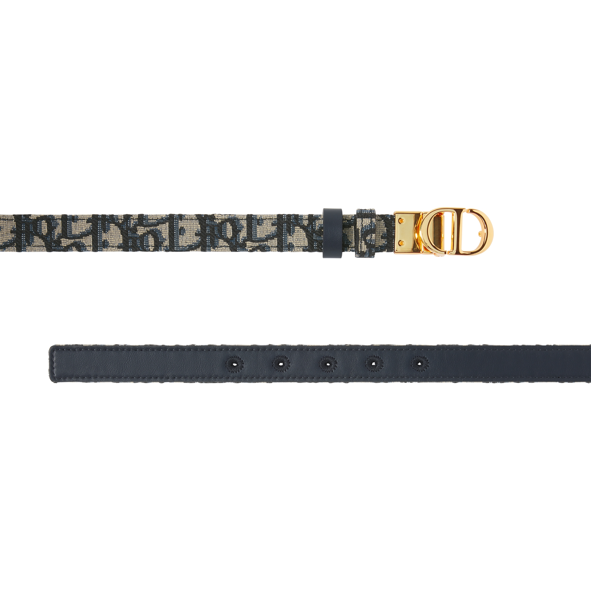 30 Montaigne Reversible Belt Blue Smooth Calfskin and Dior Oblique Jacquard, 20 MM E06