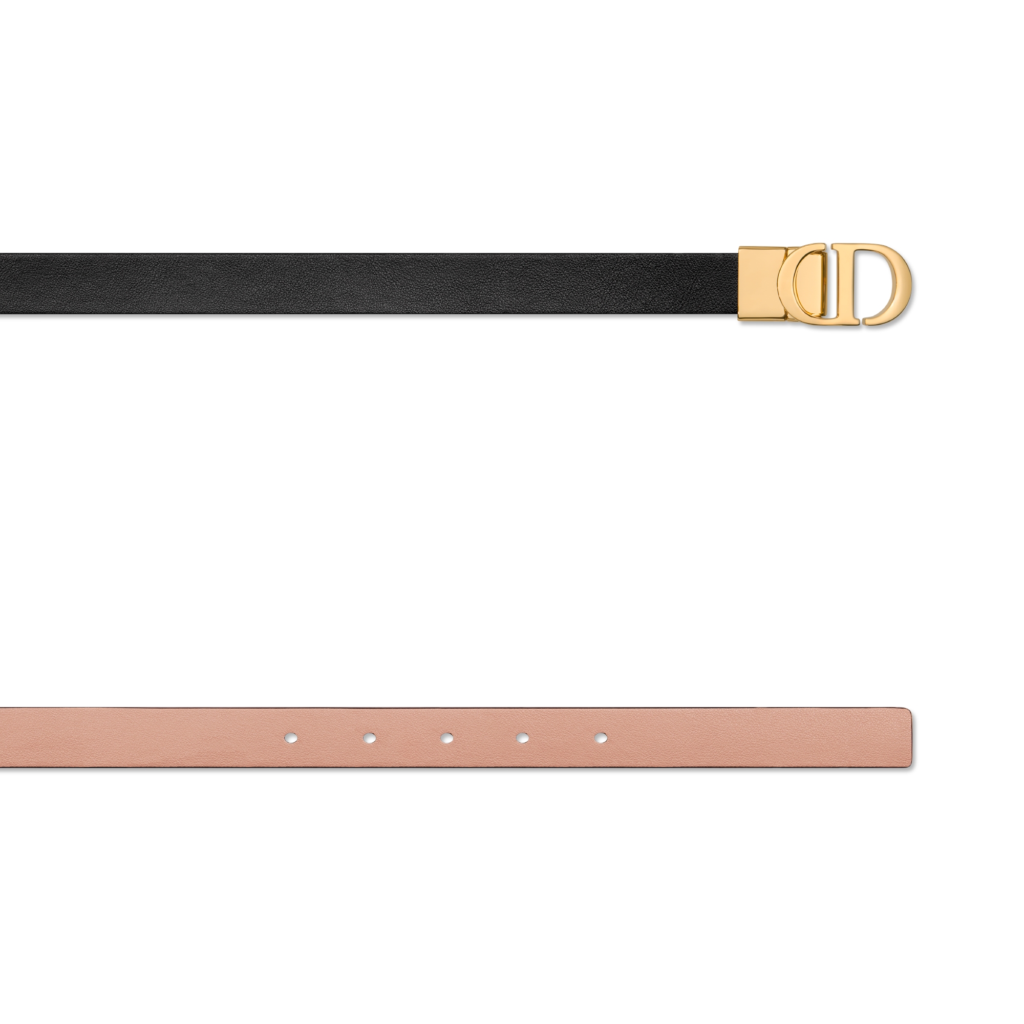 30 Montaigne Wendegürtel Glattes Kalbsleder in Schwarz und Rosa, 20 mm E06