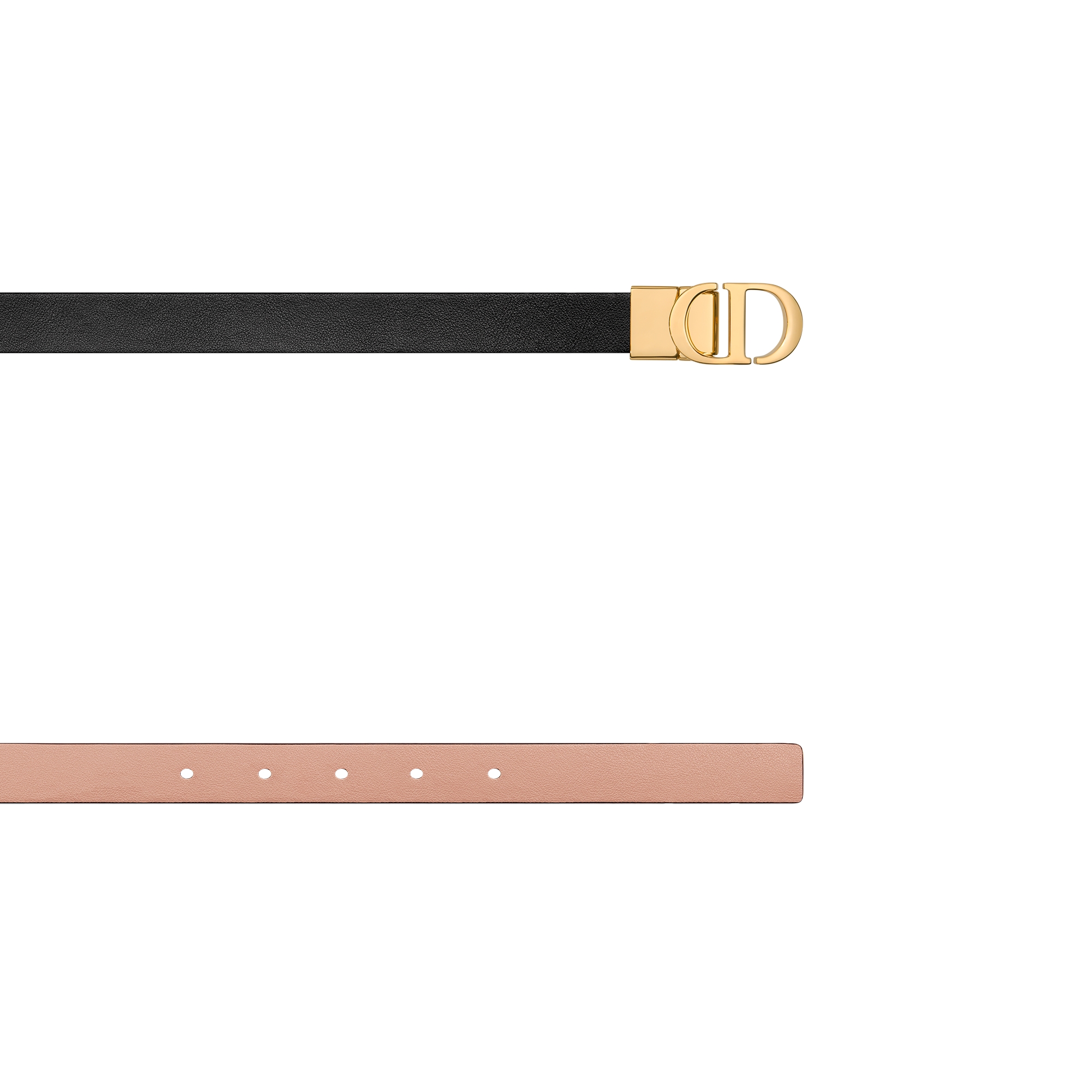 30 Montaigne Reversible Belt Black and Pink Smooth Calfskin, 20 MM E06