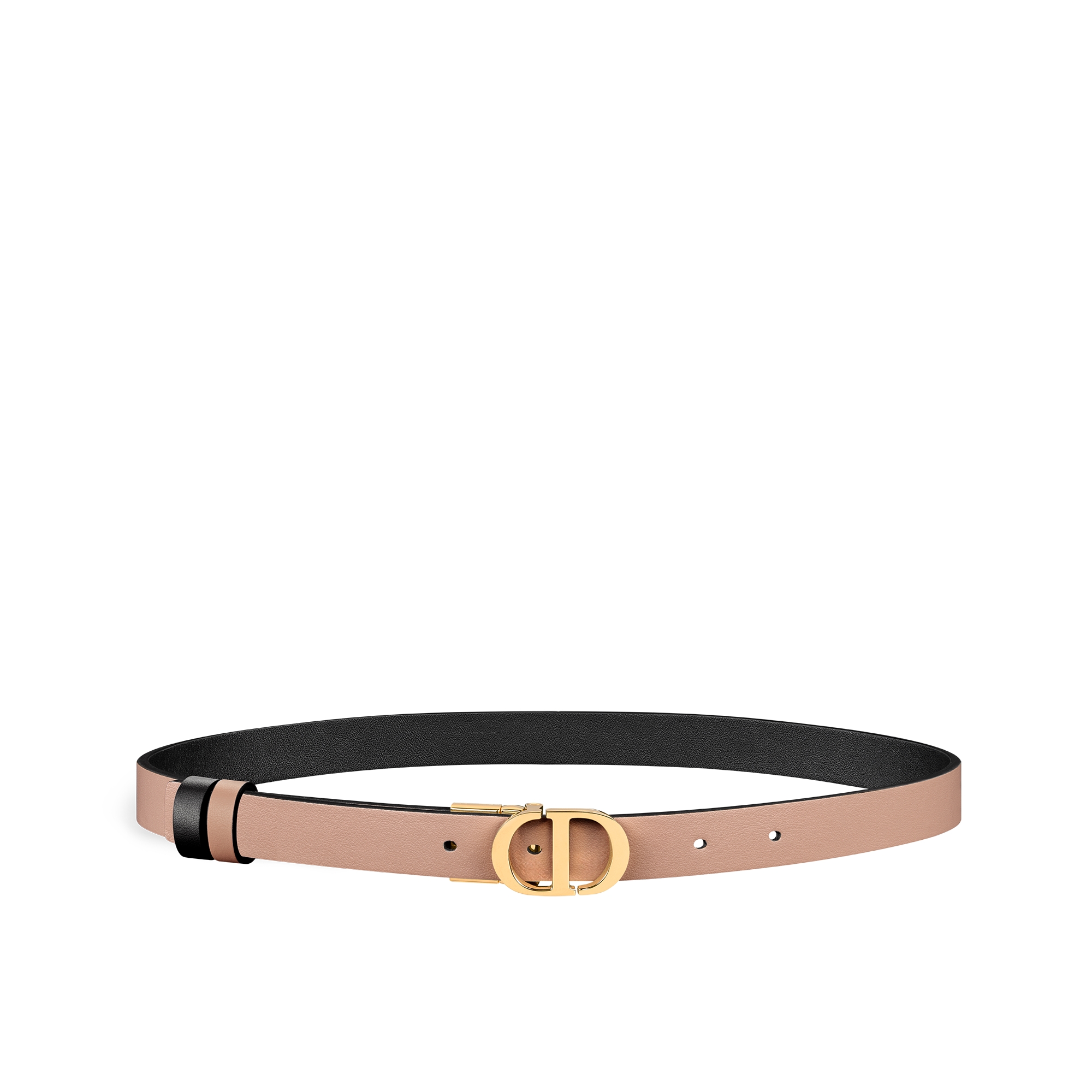 30 Montaigne Reversible Belt Black and Pink Smooth Calfskin, 20 MM E07