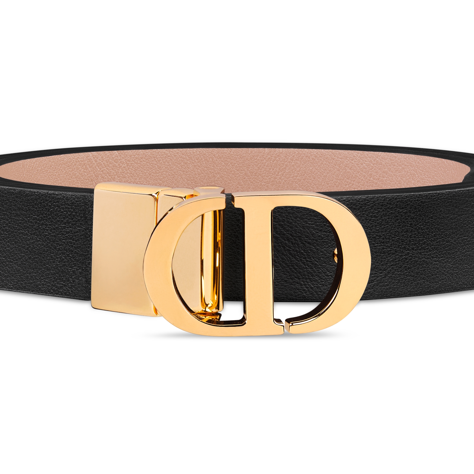 30 Montaigne Wendegürtel Glattes Kalbsleder in Schwarz und Rosa, 20 mm E09