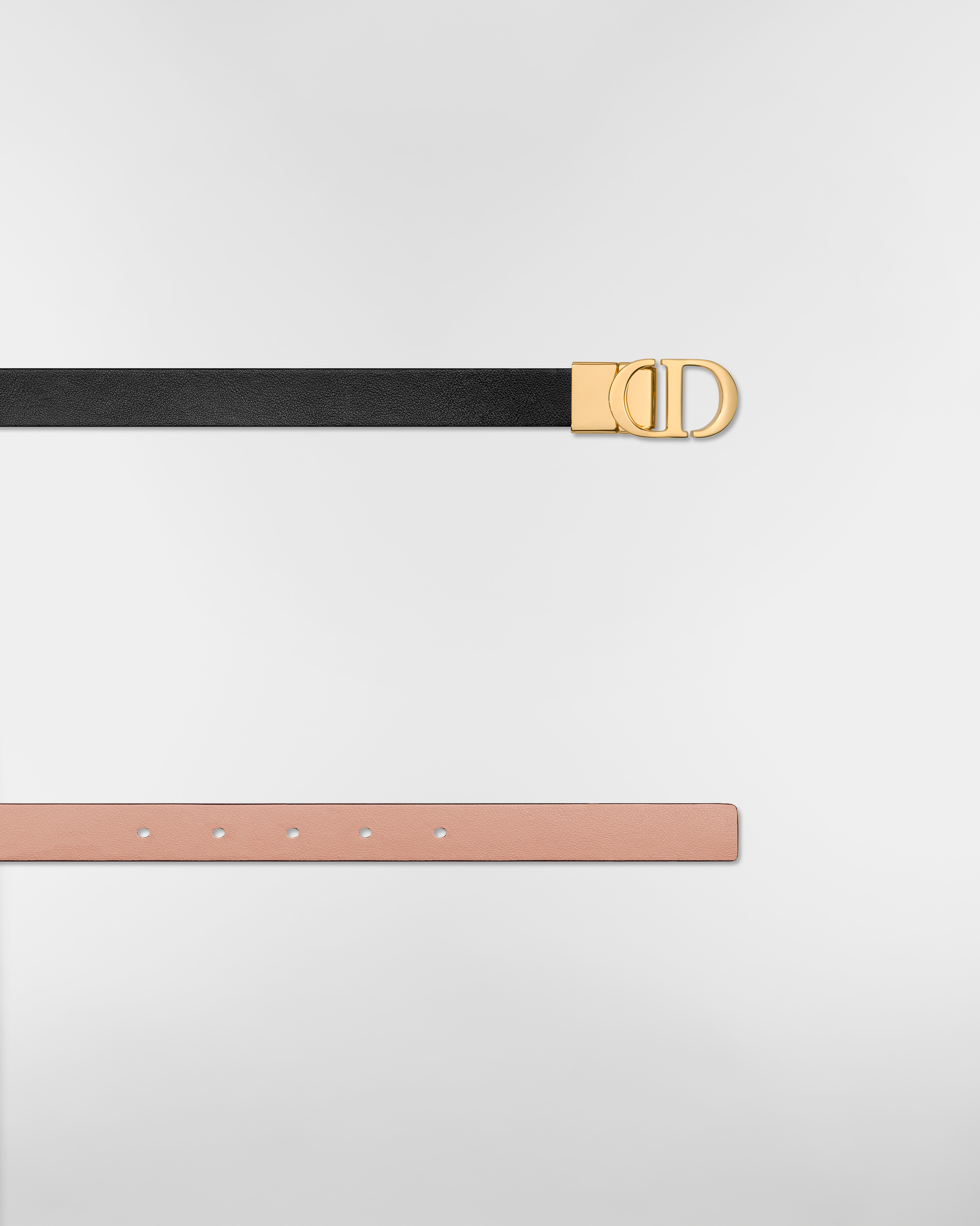 30 Montaigne Reversible Belt Black and Pink Smooth Calfskin, 20 MM E06