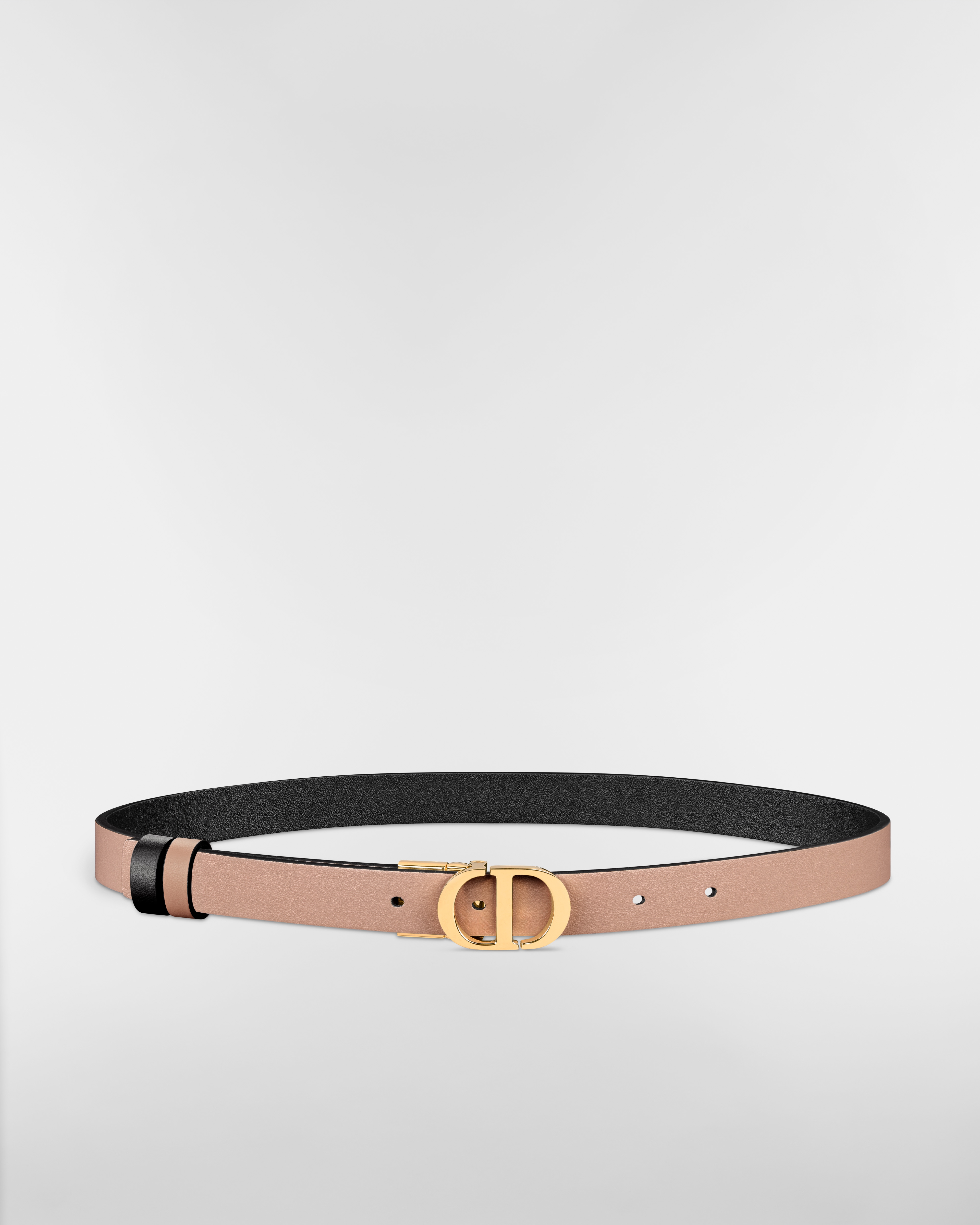 30 Montaigne Reversible Belt Black and Pink Smooth Calfskin, 20 MM E07