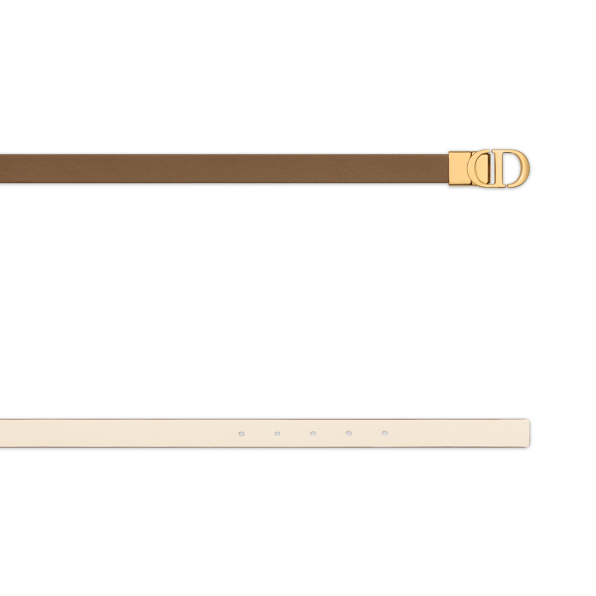 Tweezijdige 30 Montaigne-riem Soepel tabakbruin en licht-ivoorkleurig kalfsleer, 20 mm E06