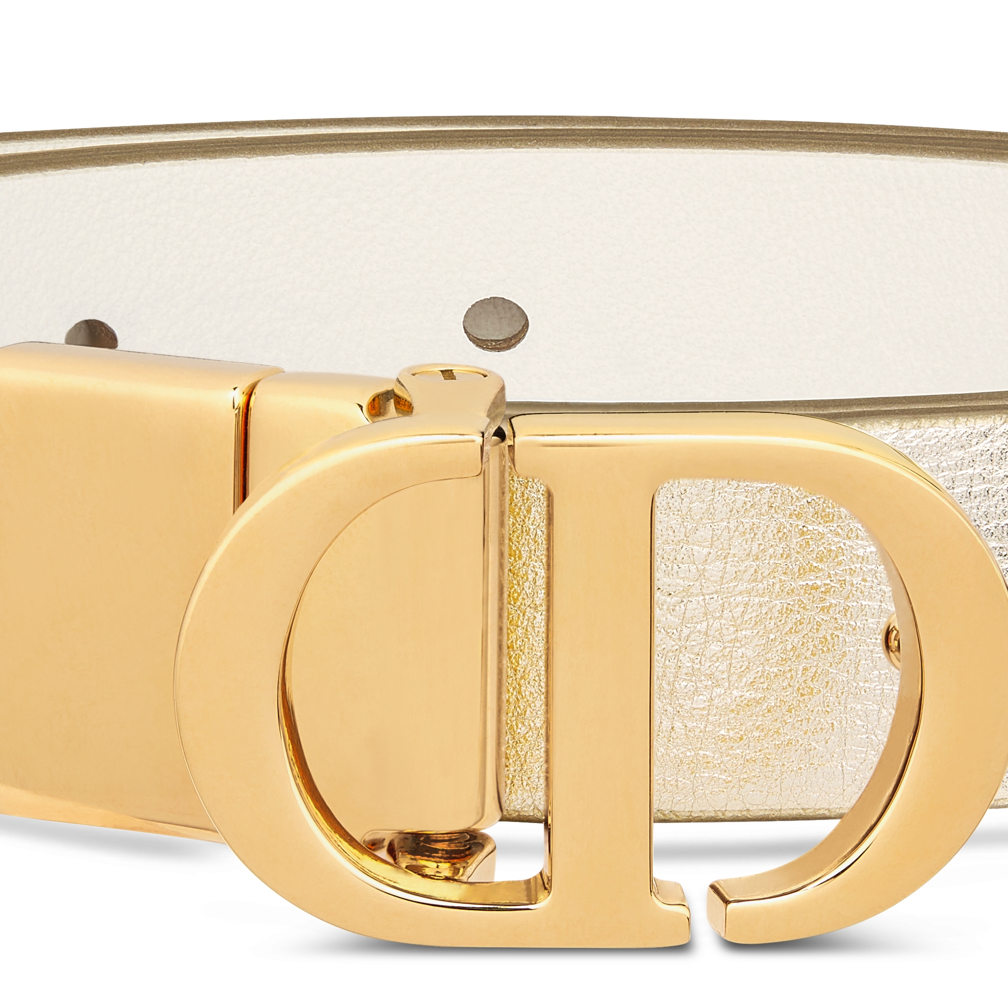 30 Montaigne Wendegürtel Glattes Kalbsleder in Goldfarbe und Latte, 20 mm E09