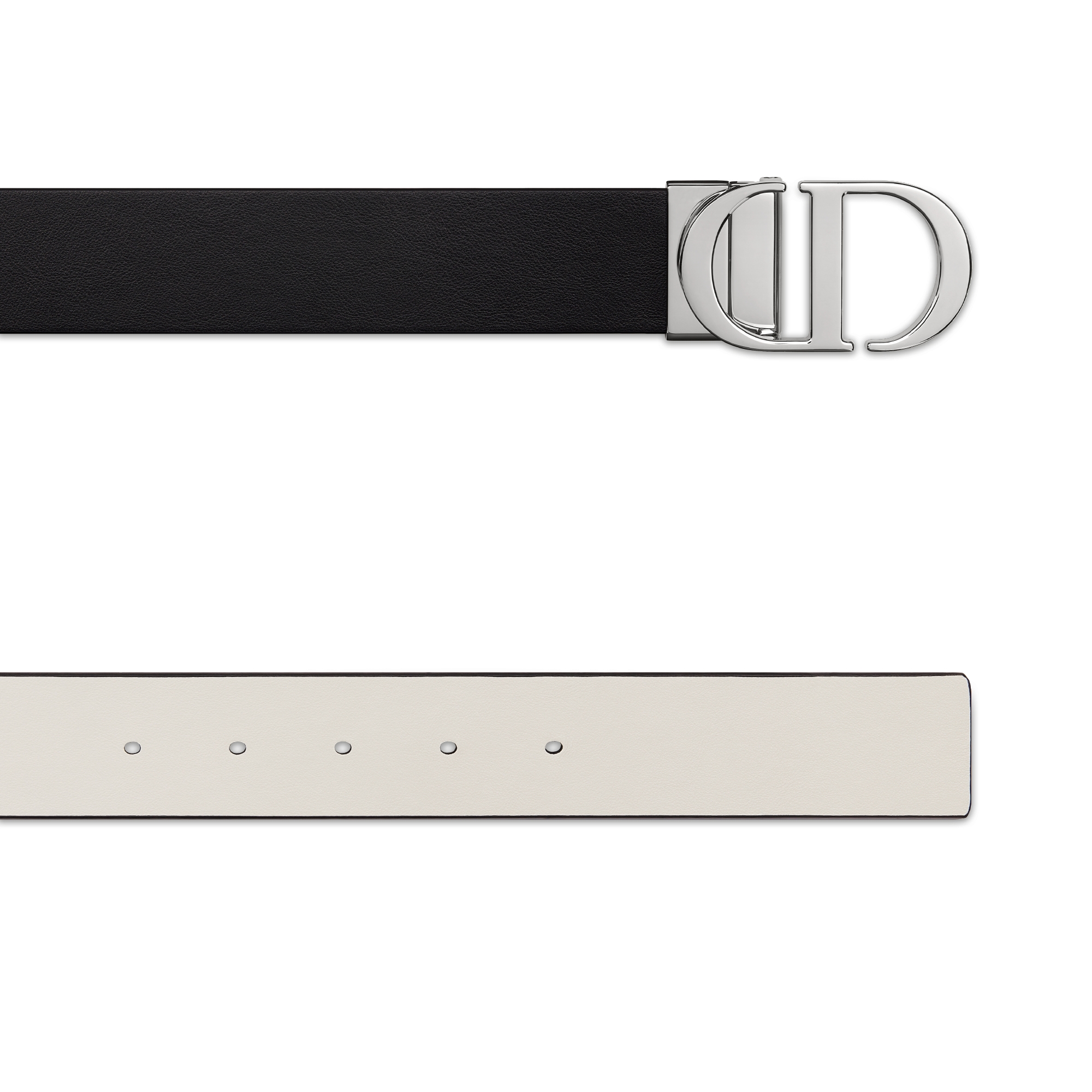 30 Montaigne Reversible Belt Black and Latte Smooth Calfskin, 35 MM E06