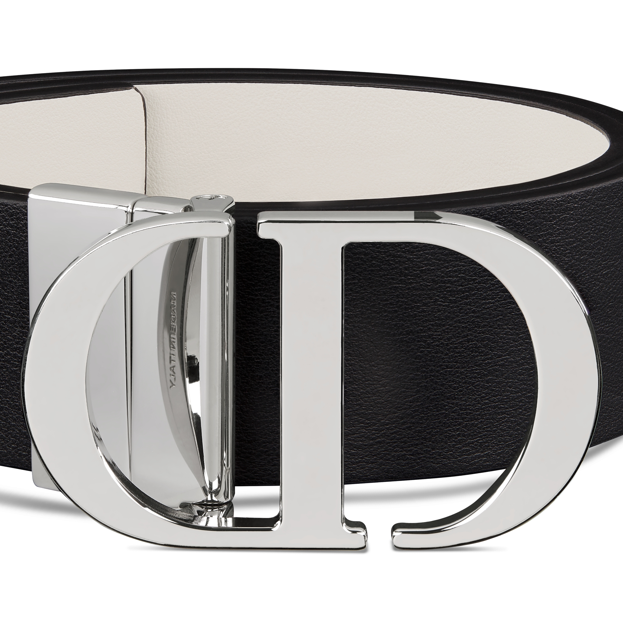 30 Montaigne Reversible Belt Black and Latte Smooth Calfskin, 35 MM E09