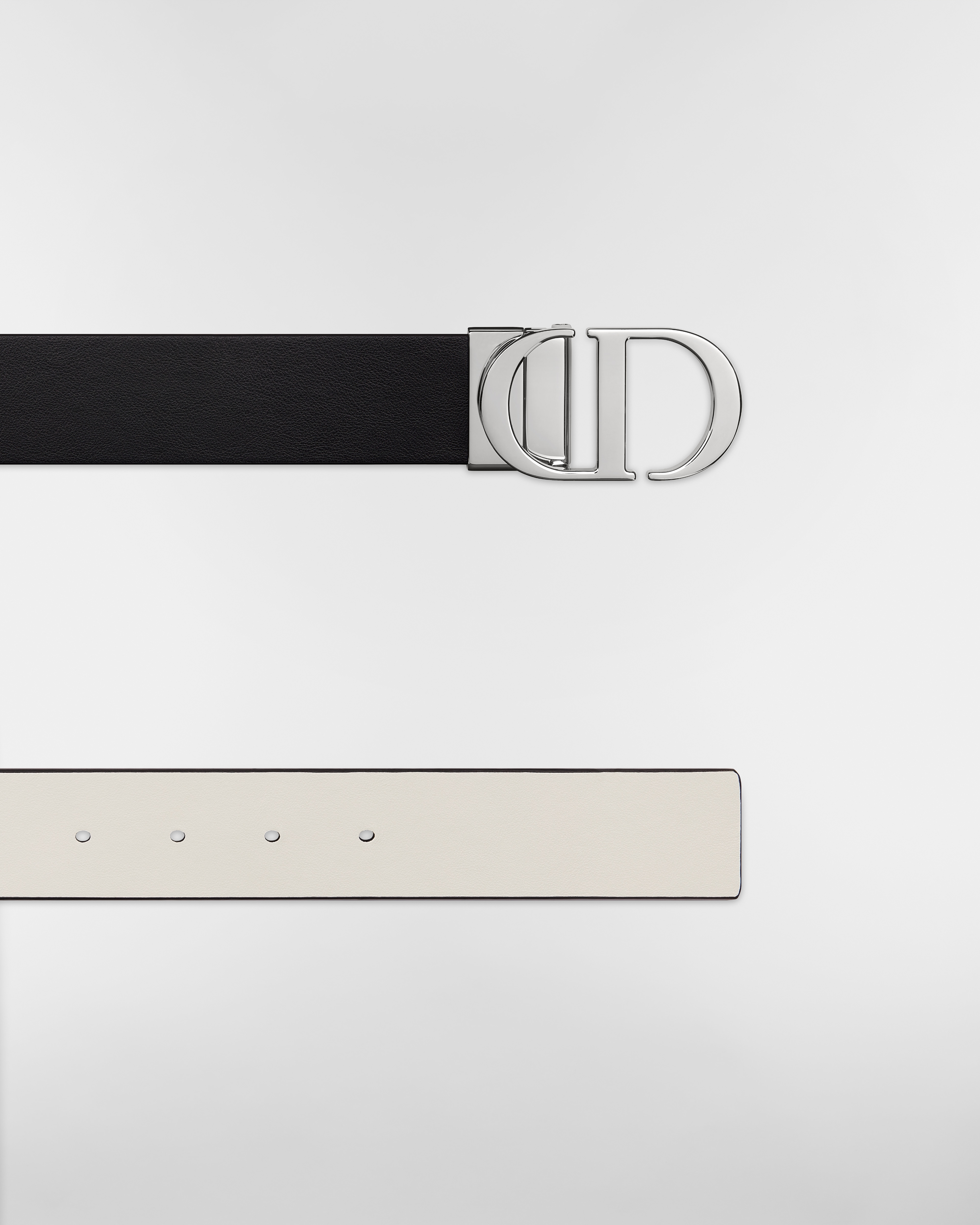 30 Montaigne Reversible Belt Black and Latte Smooth Calfskin, 35 MM E06