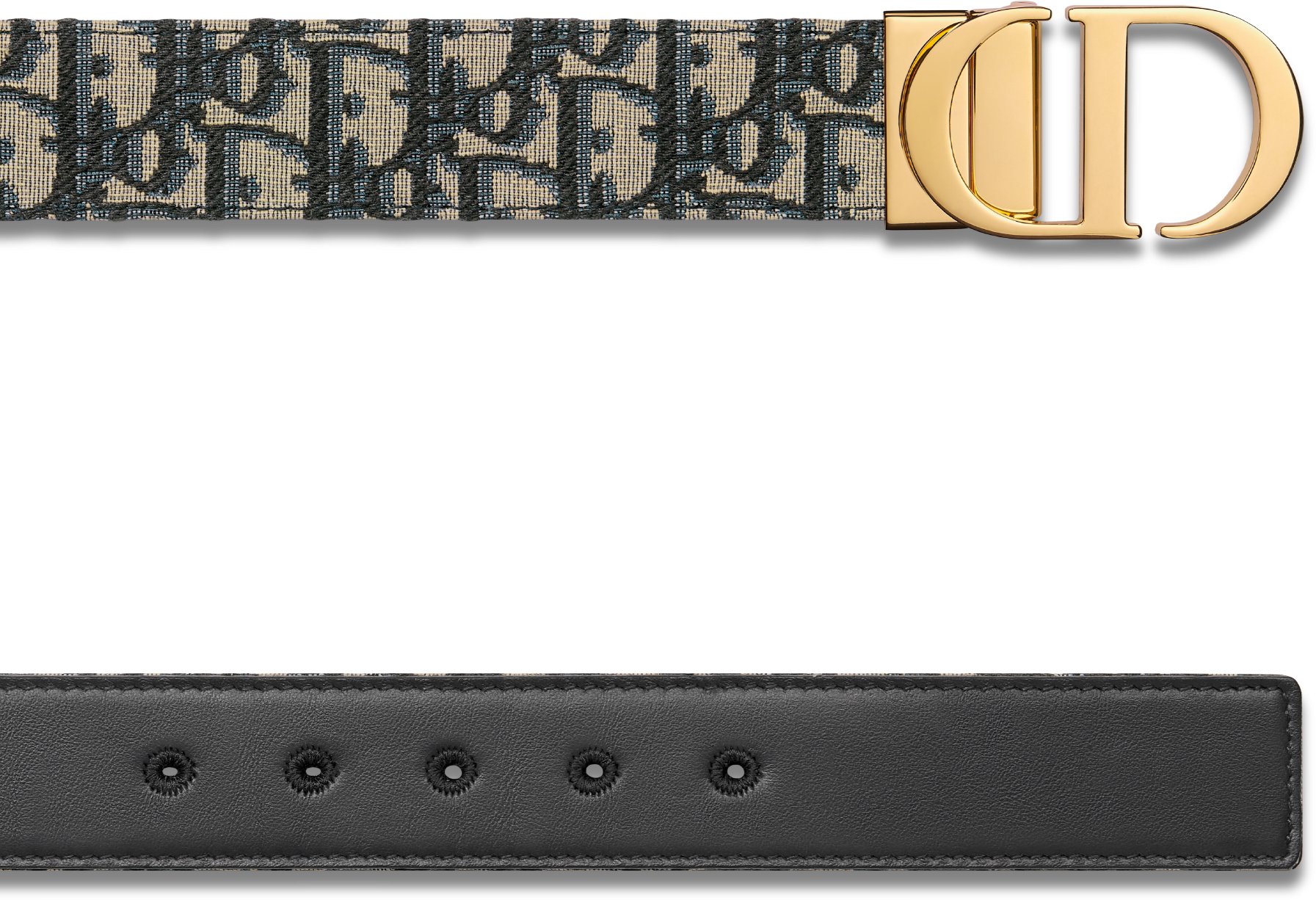 30 Montaigne Reversible Belt Blue Smooth Calfskin and Dior Oblique  Jacquard, 35 MM | DIOR