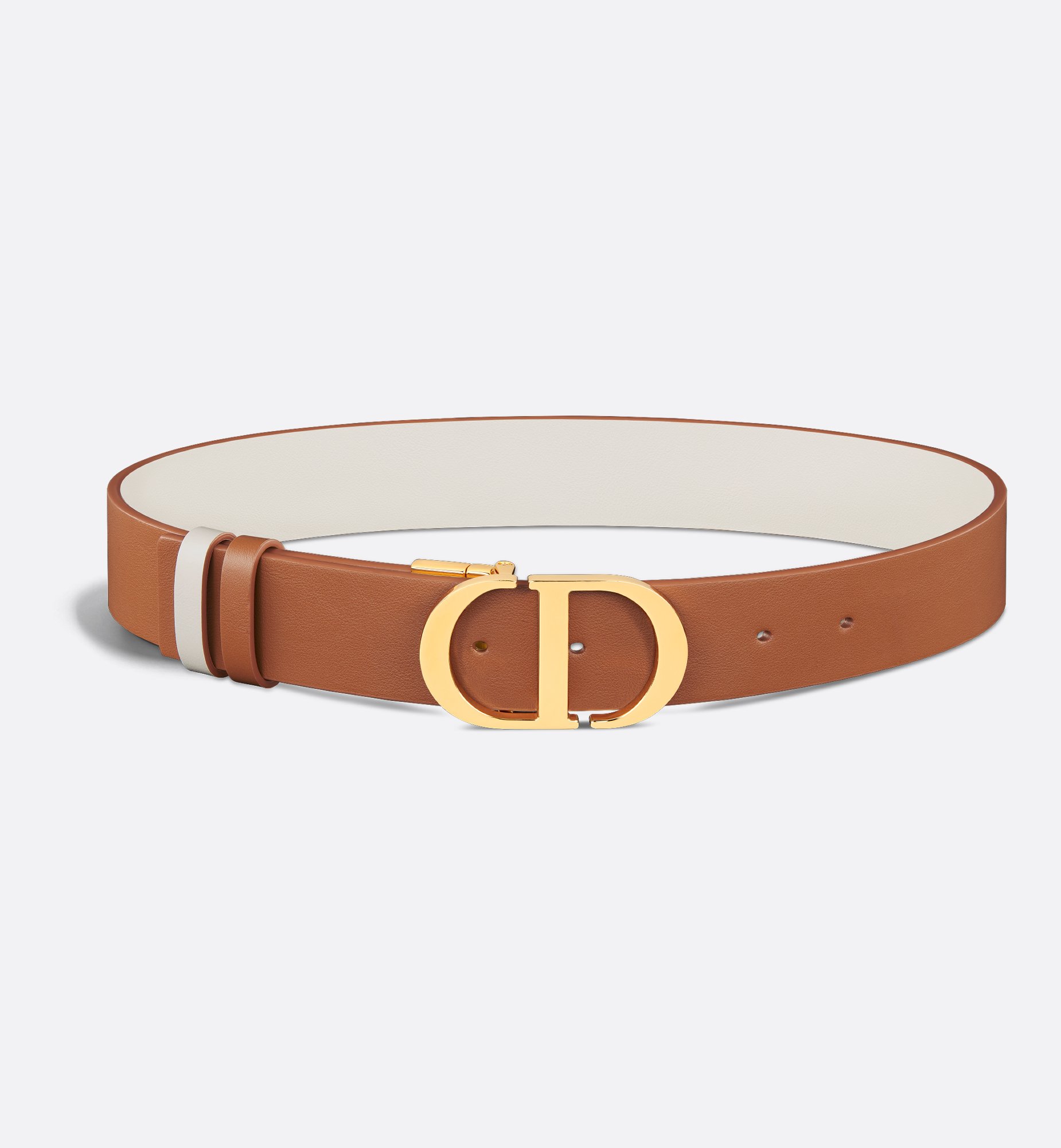 30 Montaigne Reversible Belt Light Ivory and Pink Beige 30 Montaigne Reversible Belt Light Ivory and Pink Beige
