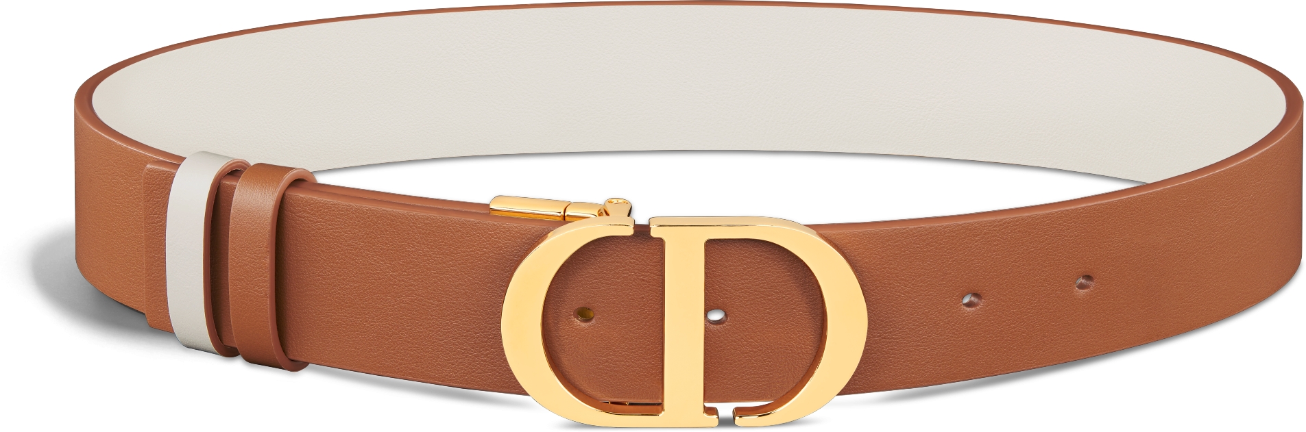 30 Montaigne Reversible Belt Black and Latte Smooth Calfskin, 35 MM | DIOR