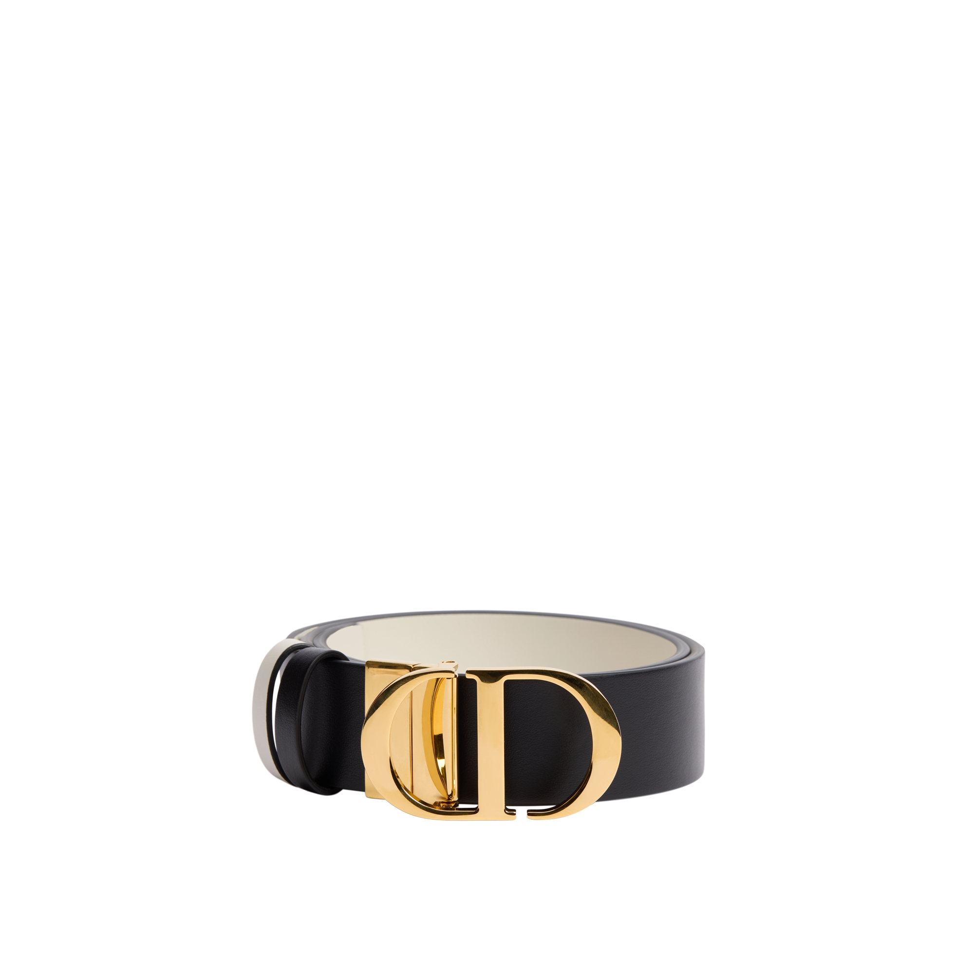 30 Montaigne Reversible Belt Black and Latte Smooth Calfskin, 35
